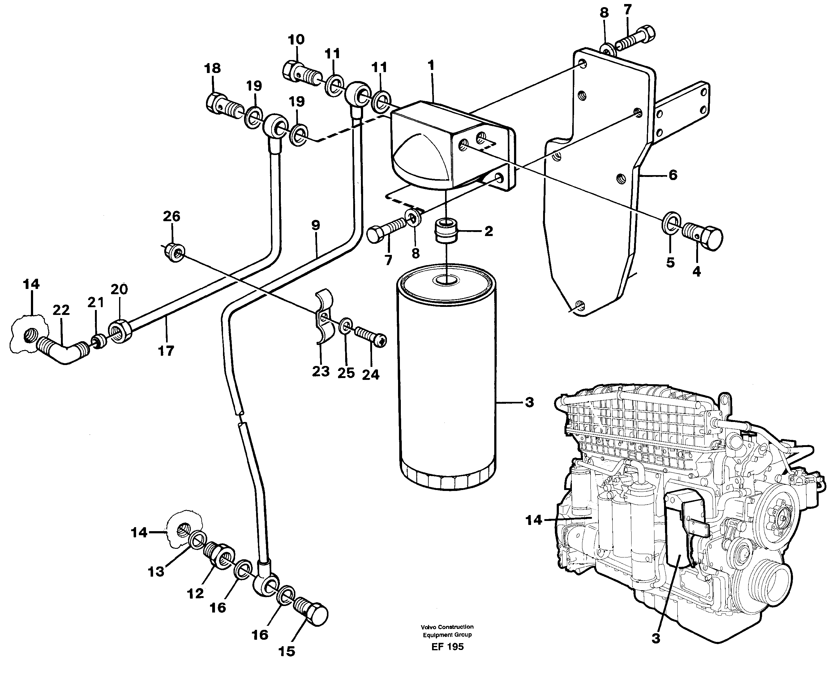 Oil filter by pass — volvo parts diagram