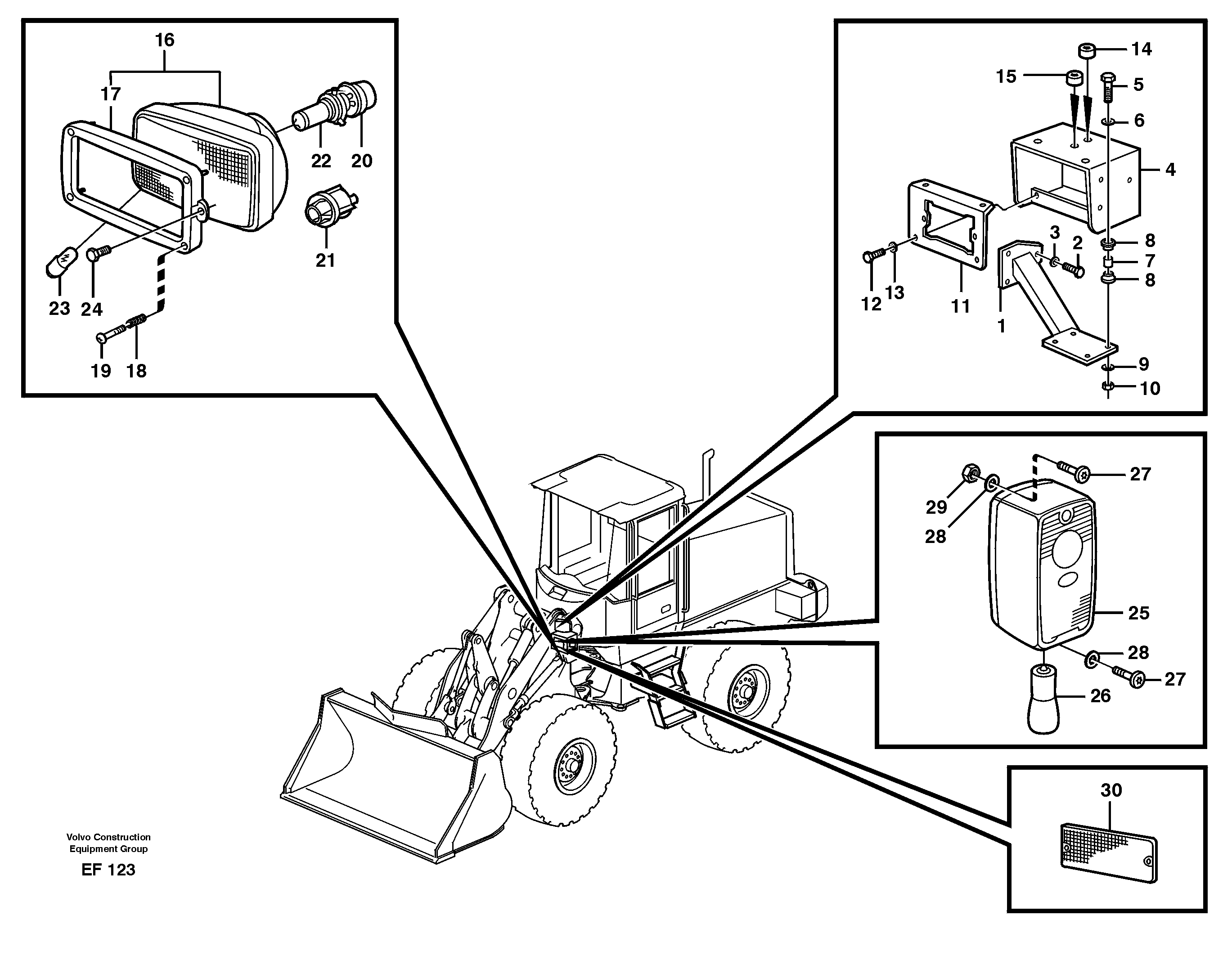 Lighting, front — volvo parts diagram