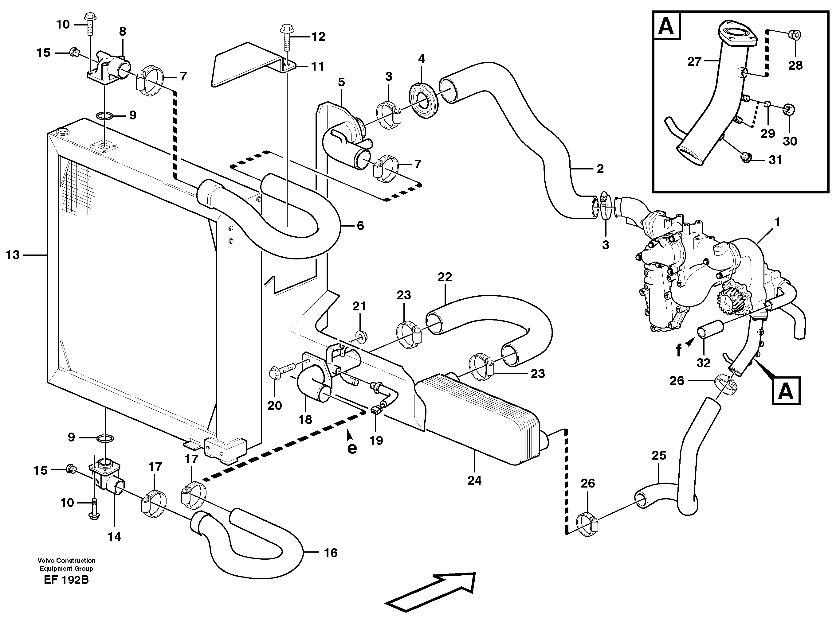 Cooling system — volvo parts diagram
