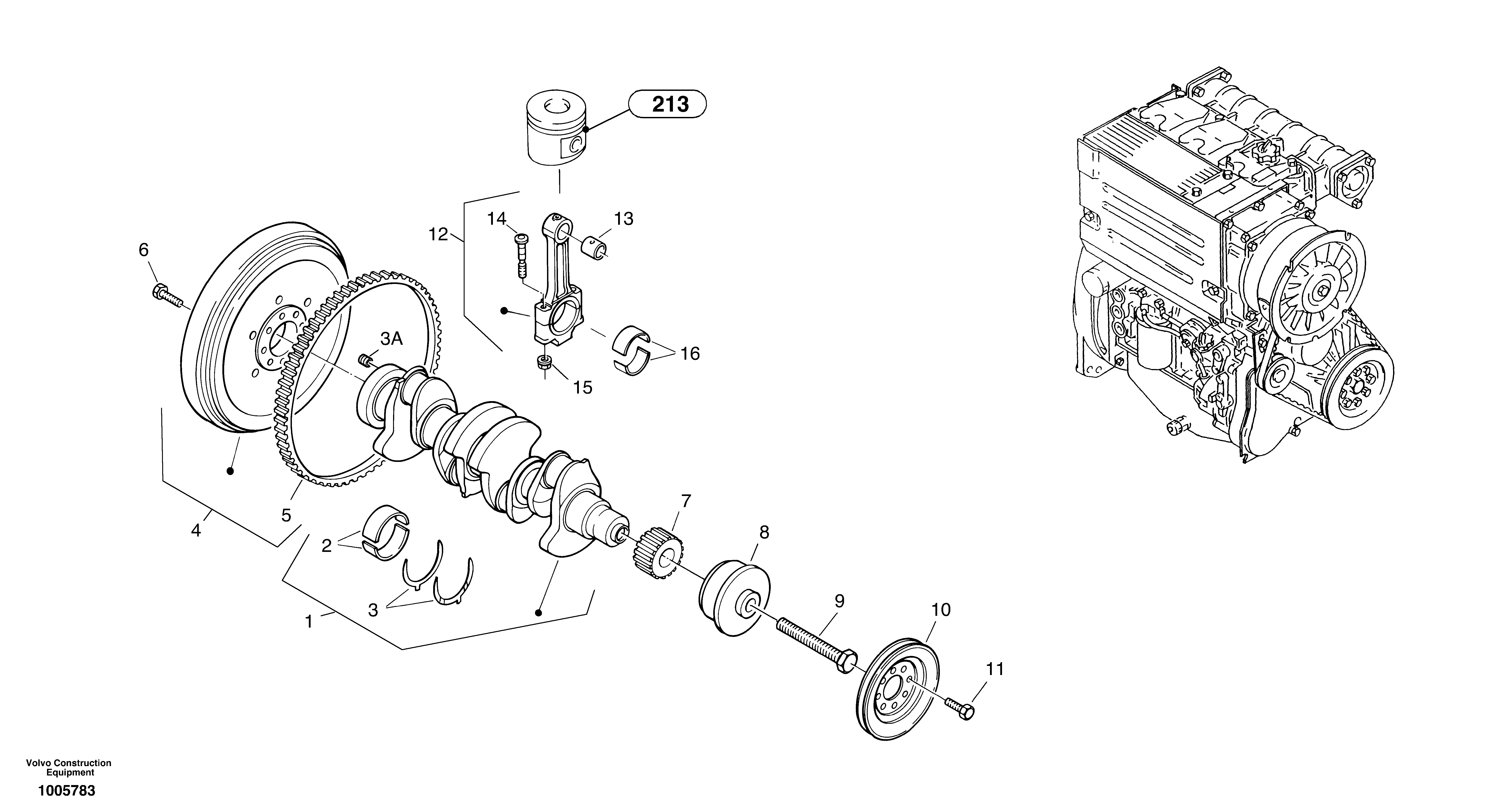 Crankshaft — volvo parts diagram