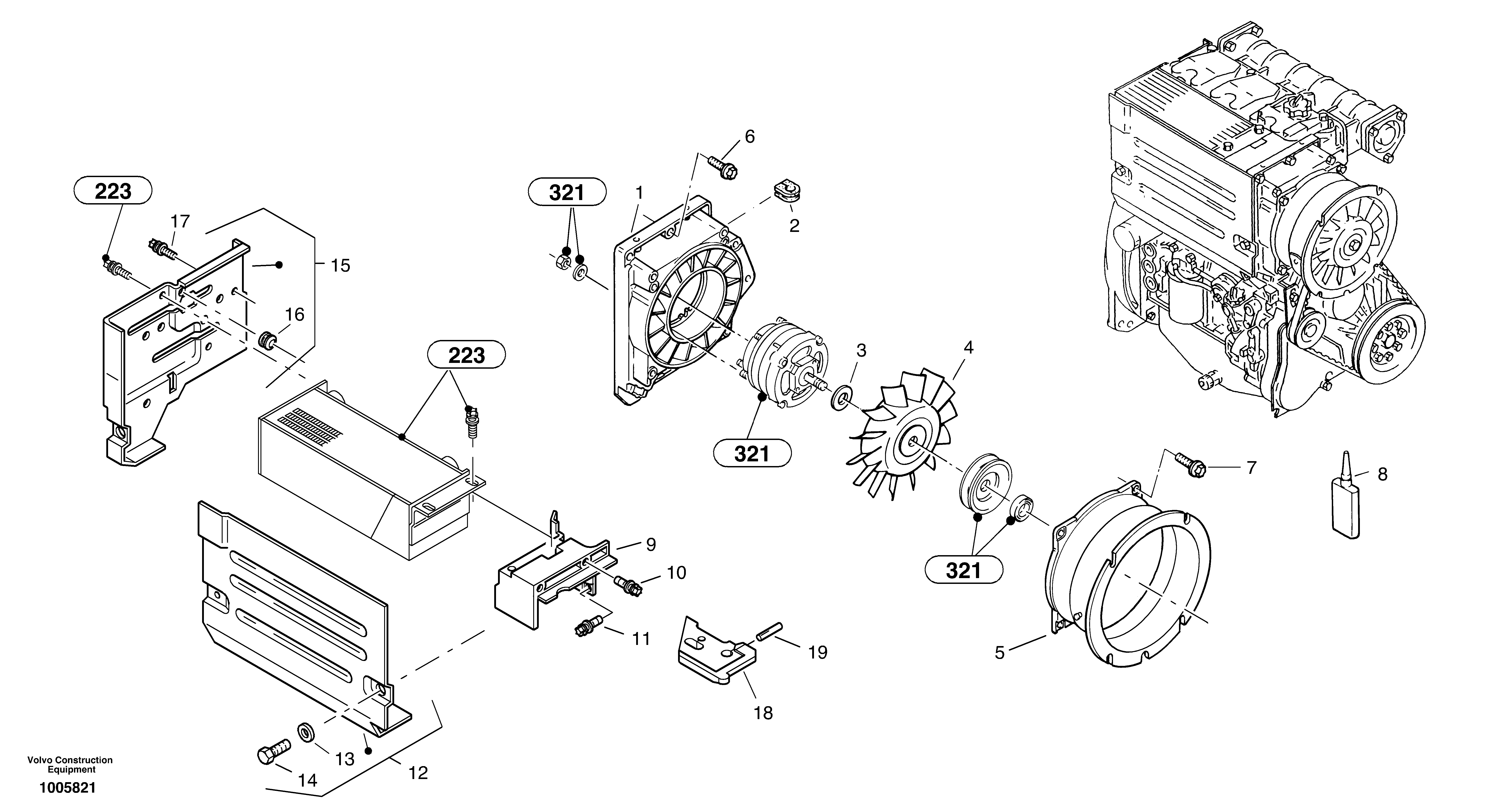 Fan, Blower casing — volvo parts diagram