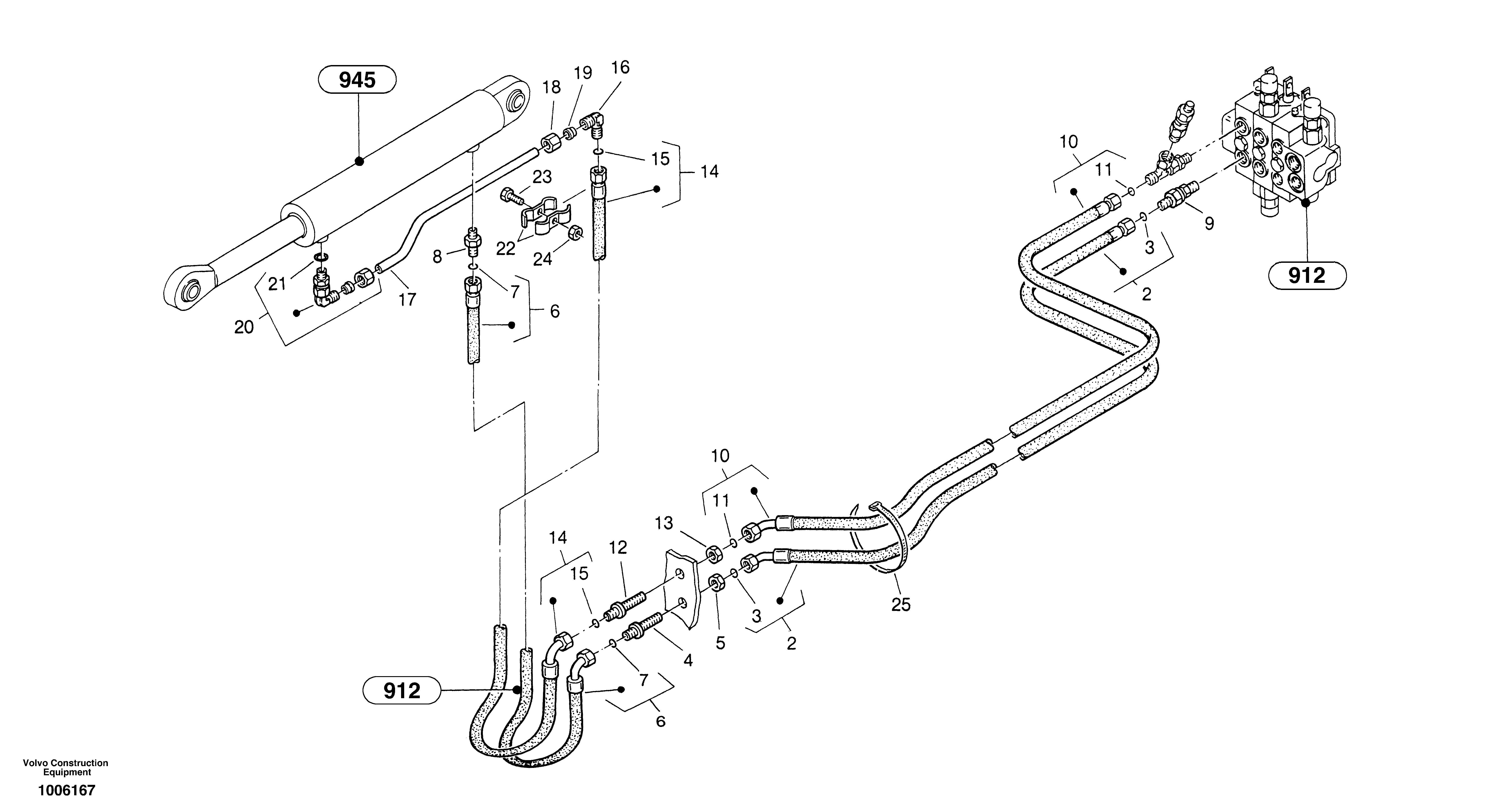 Hydraulic lines - lift hydraulic — volvo parts diagram