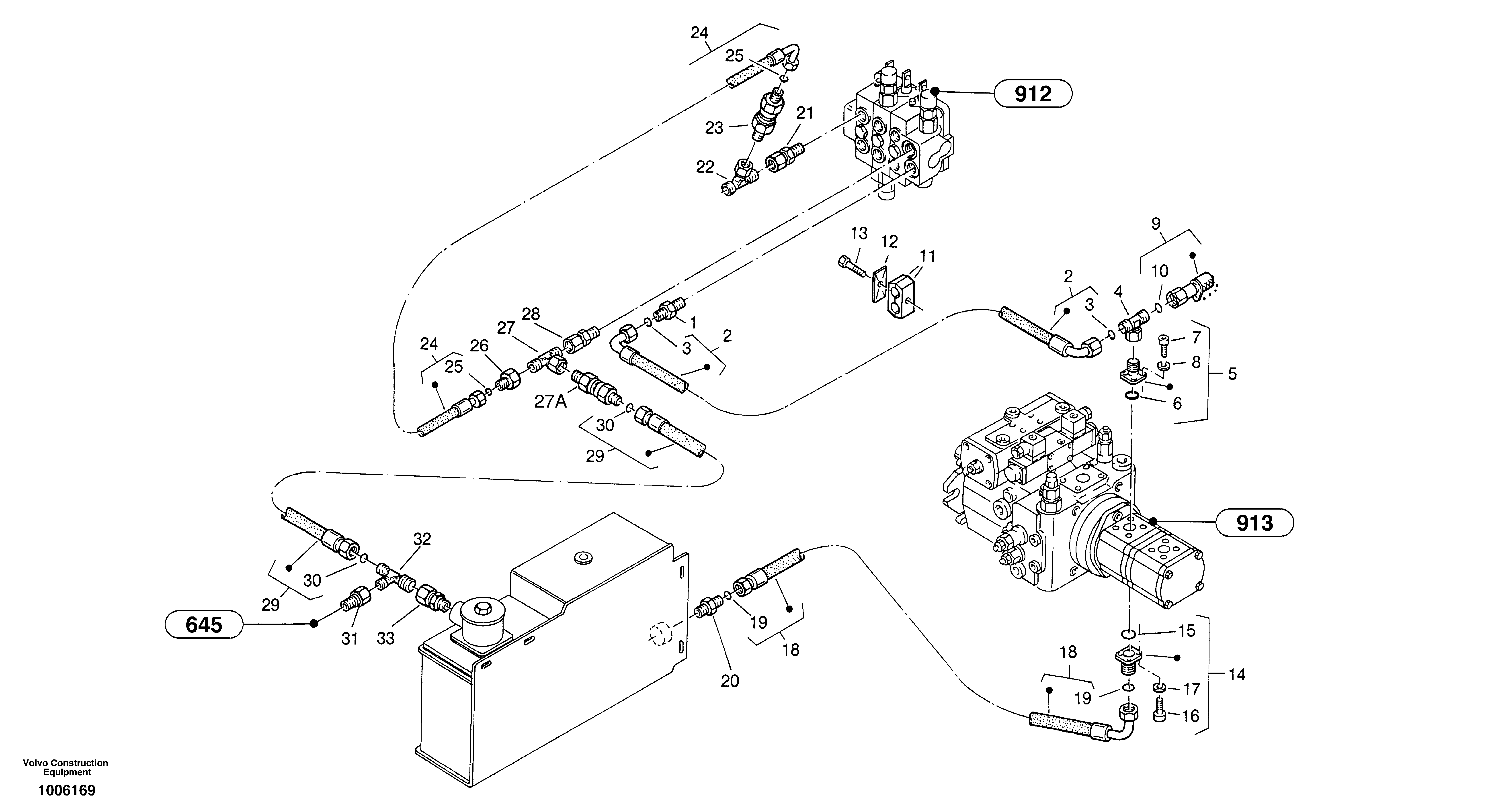 Lines - rear vehicle — volvo parts diagram