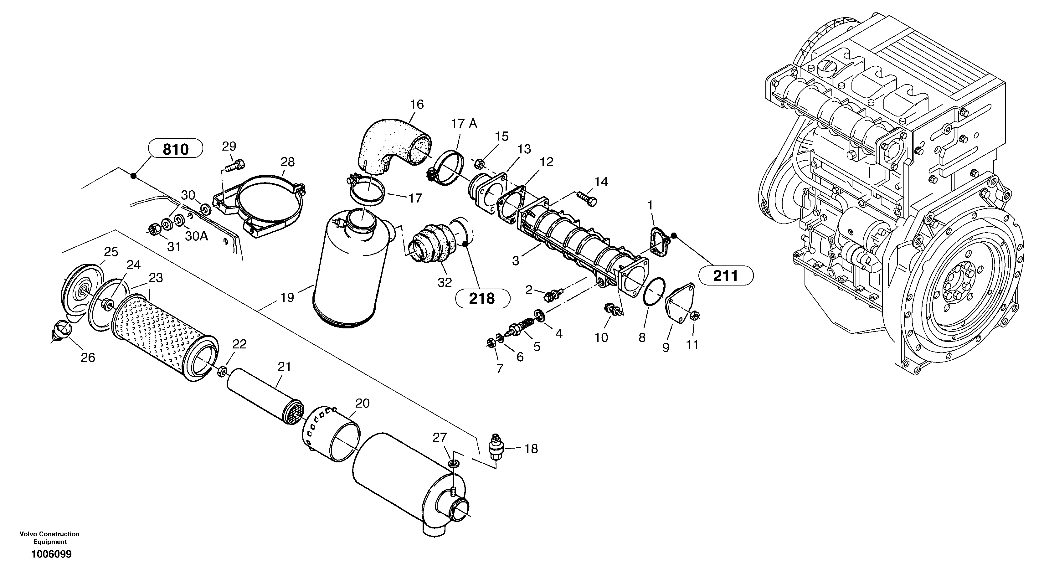 Suction system, filter — volvo parts diagram