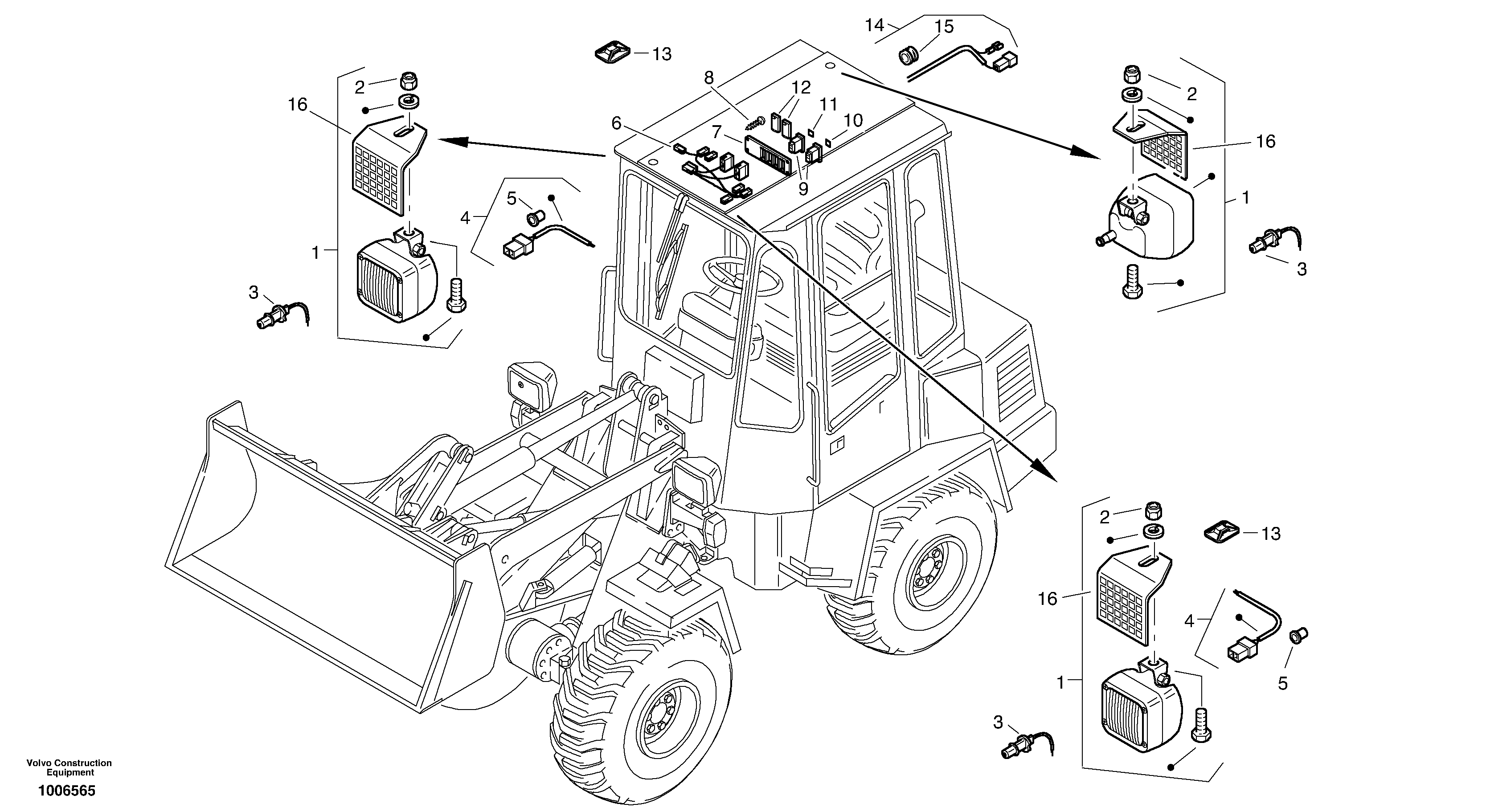 Work lights — volvo parts diagram