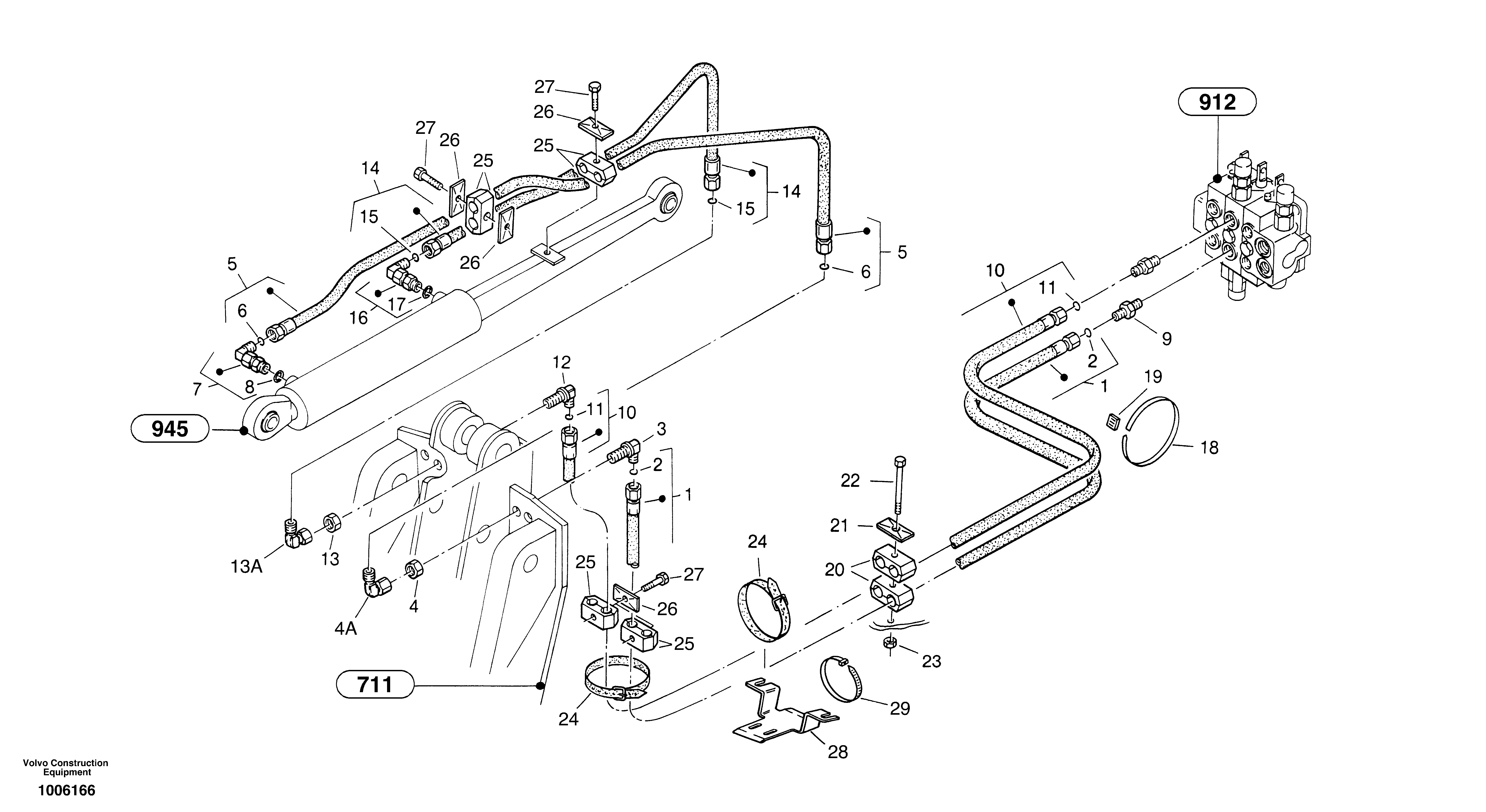 Hydraulic lines - tilt hydraulic — volvo parts diagram