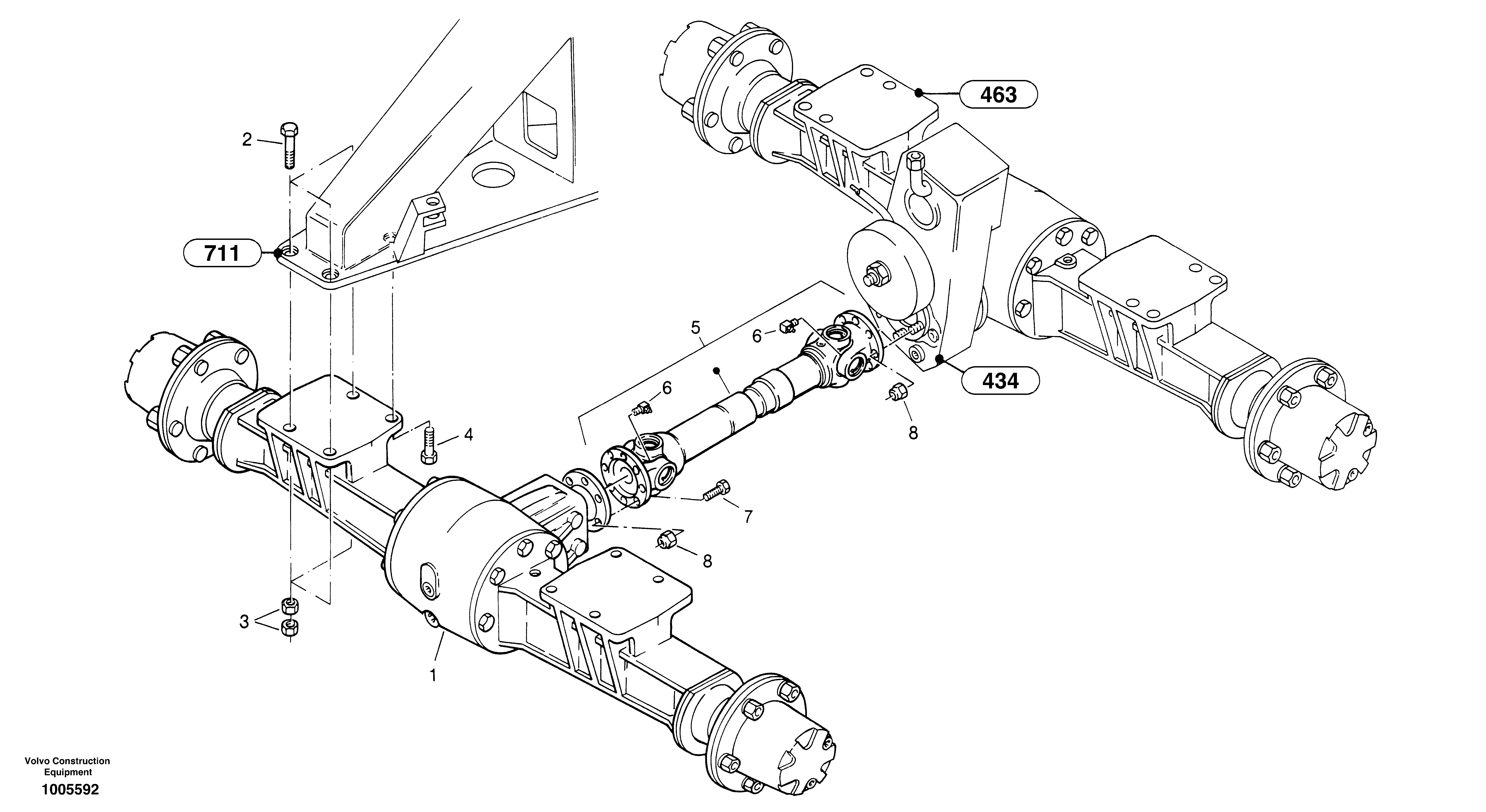Assembly - front axle — volvo parts diagram