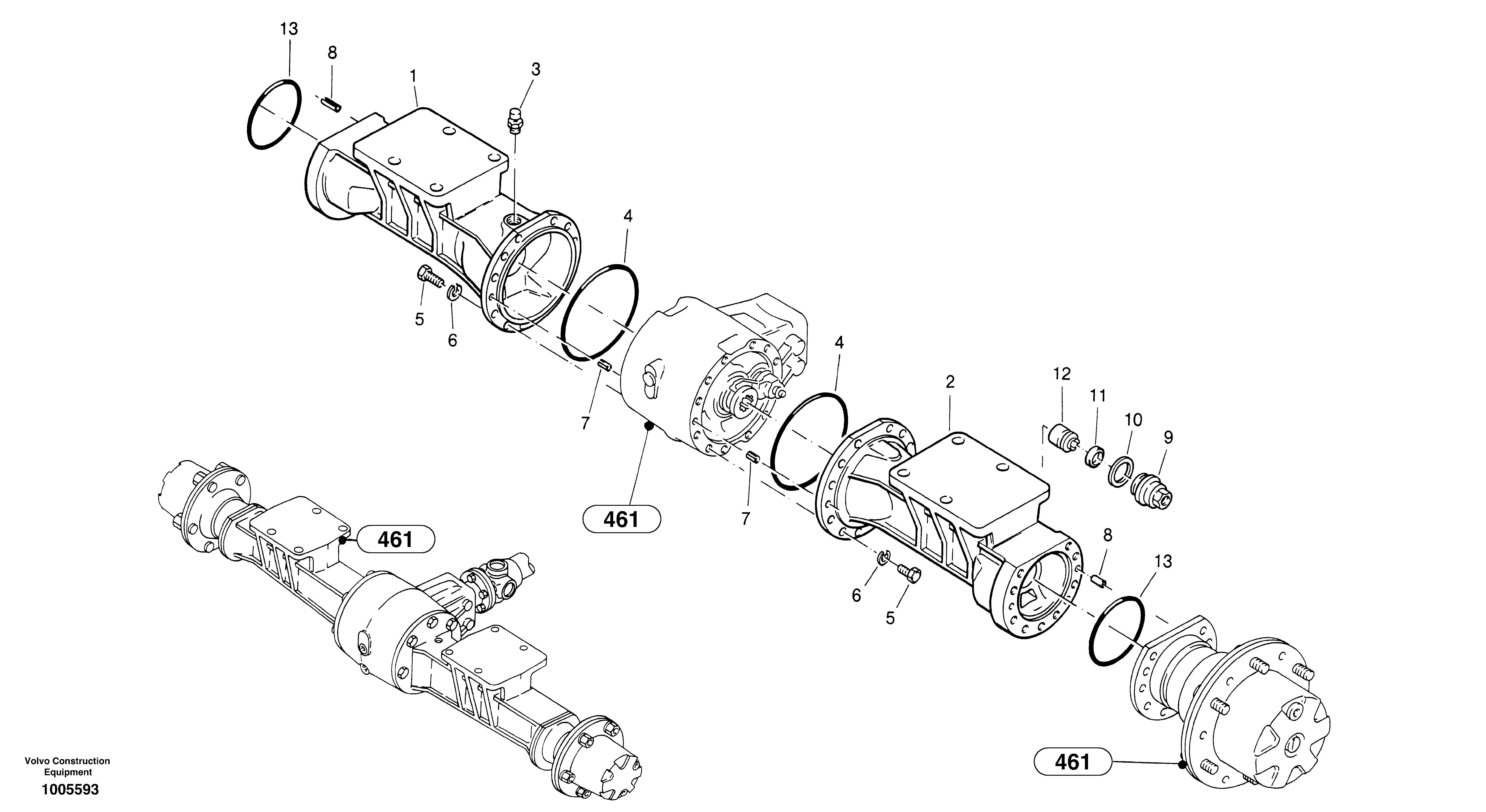 Housing - front axle — volvo parts diagram