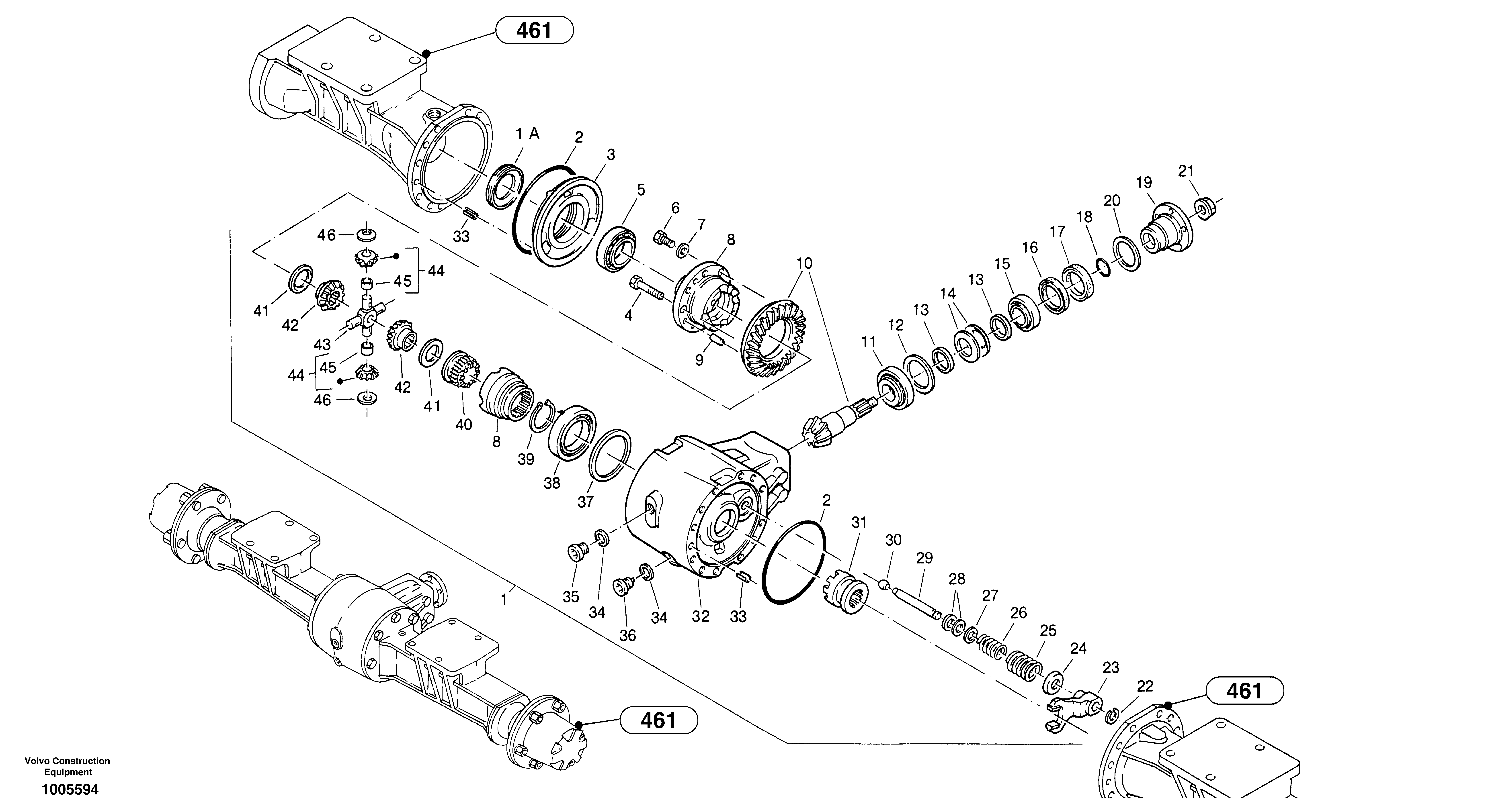 Differential - front axle — volvo parts diagram