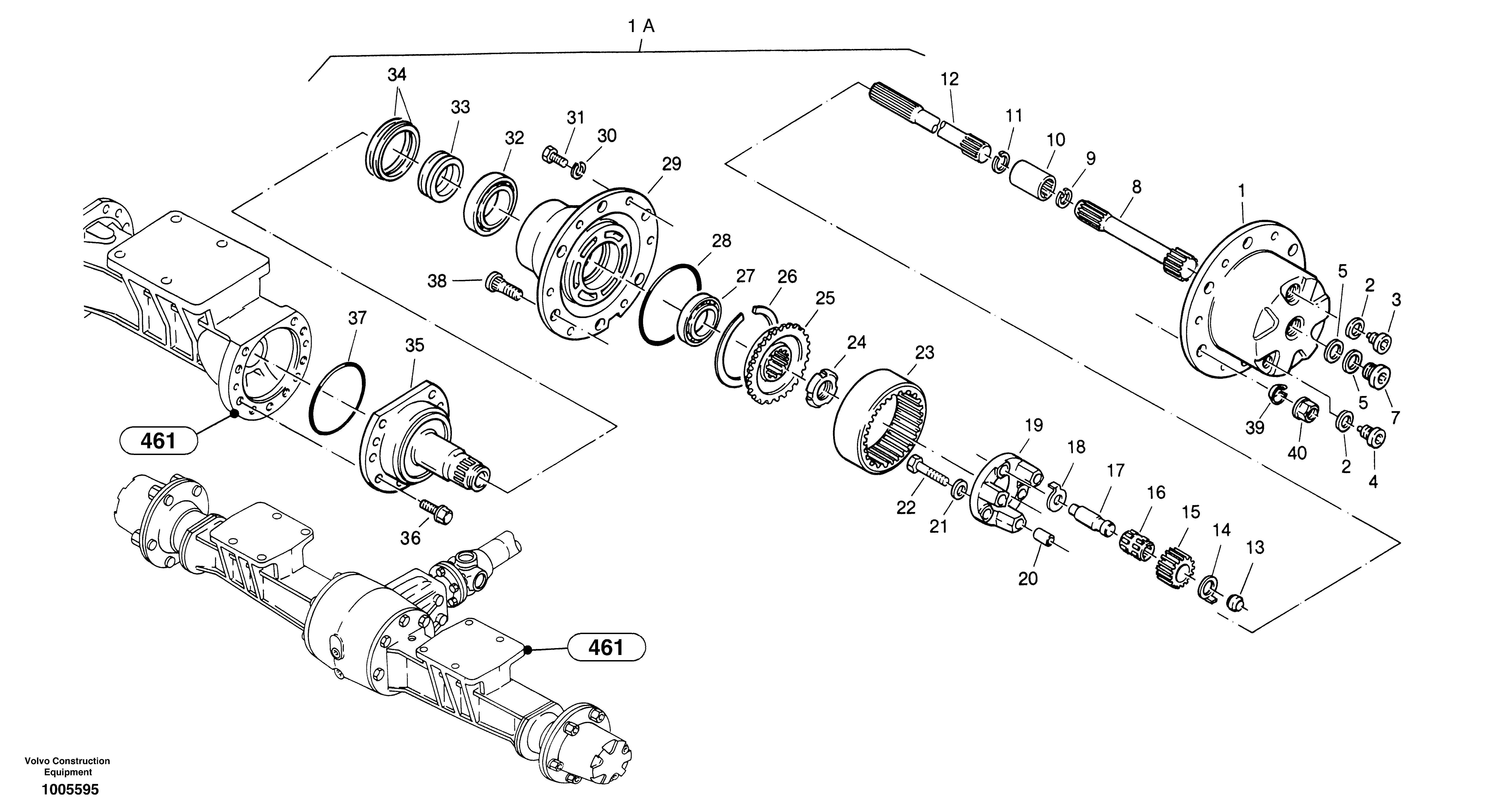 Final drive - portal-front axle — volvo parts diagram