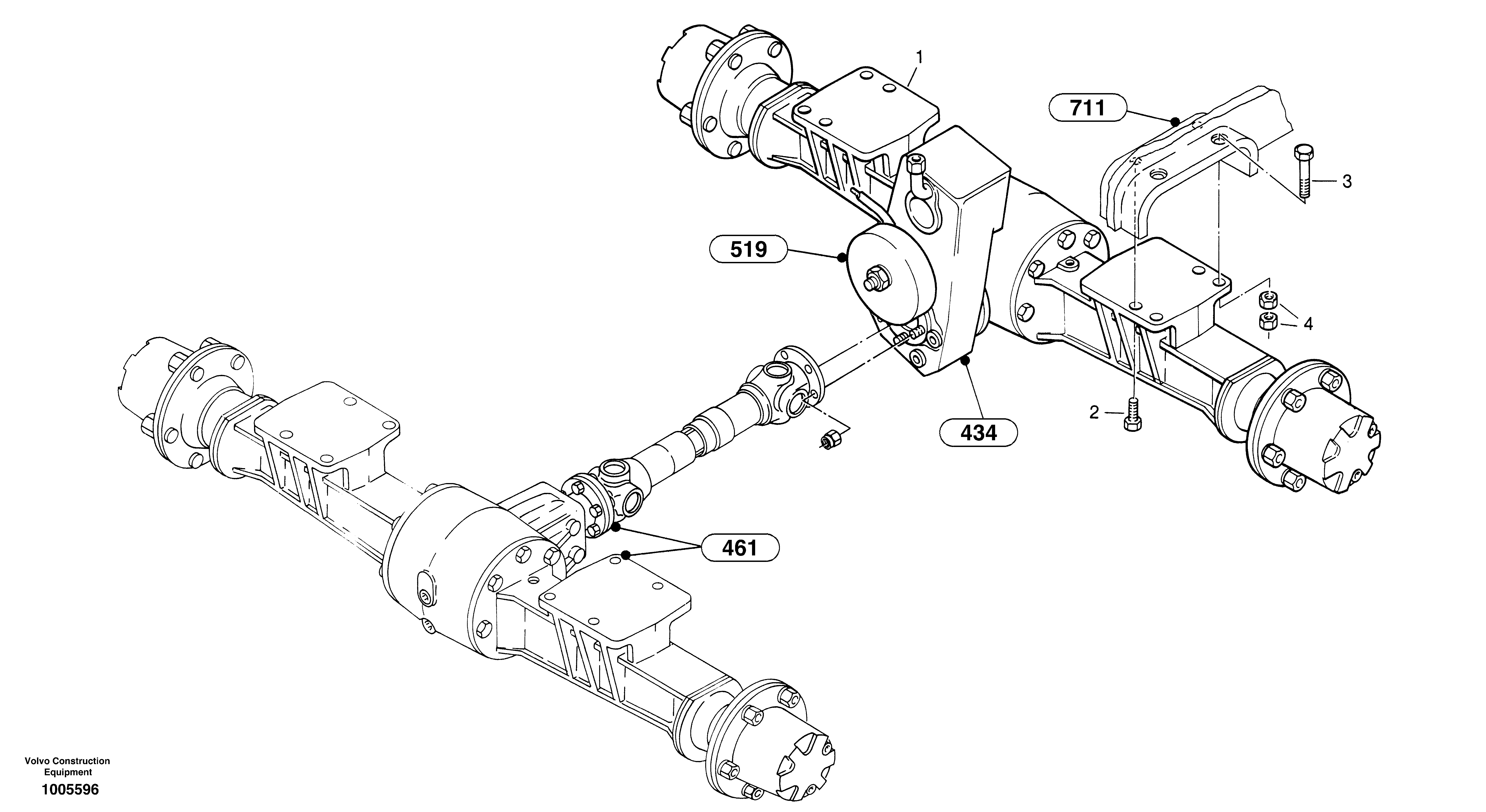 Assembly - rear axle — volvo parts diagram