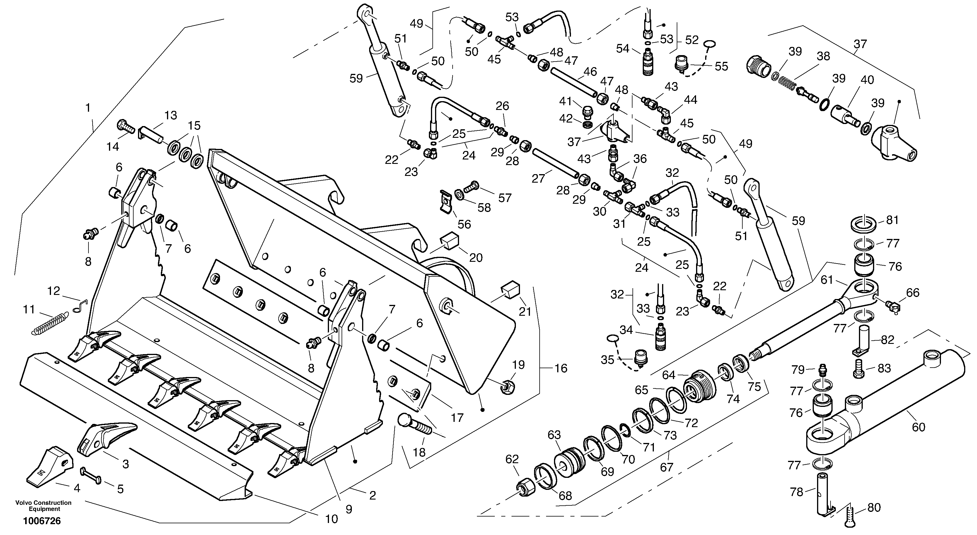 Combined bucket — volvo parts diagram