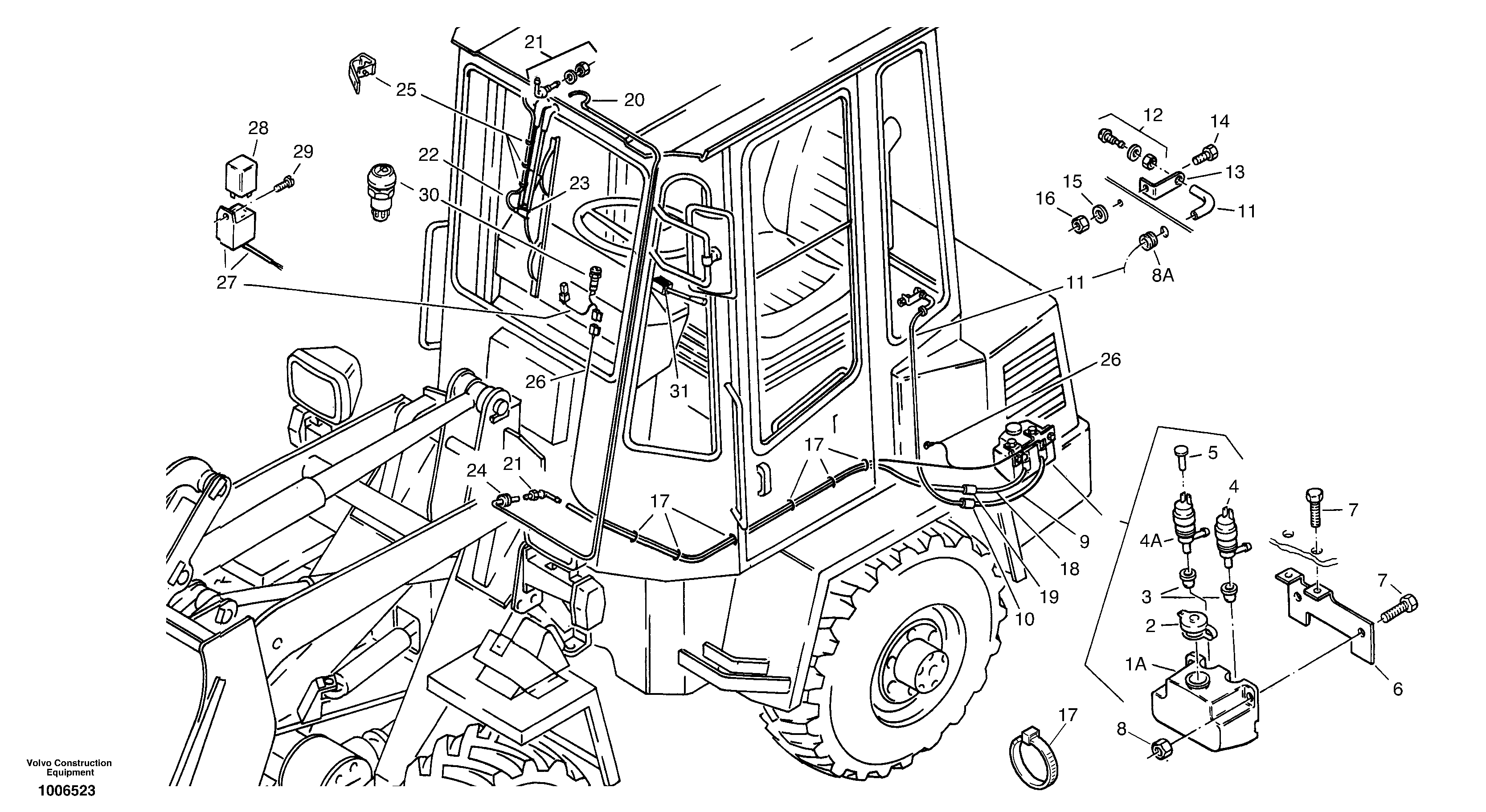Windscreen washer system — volvo parts diagram