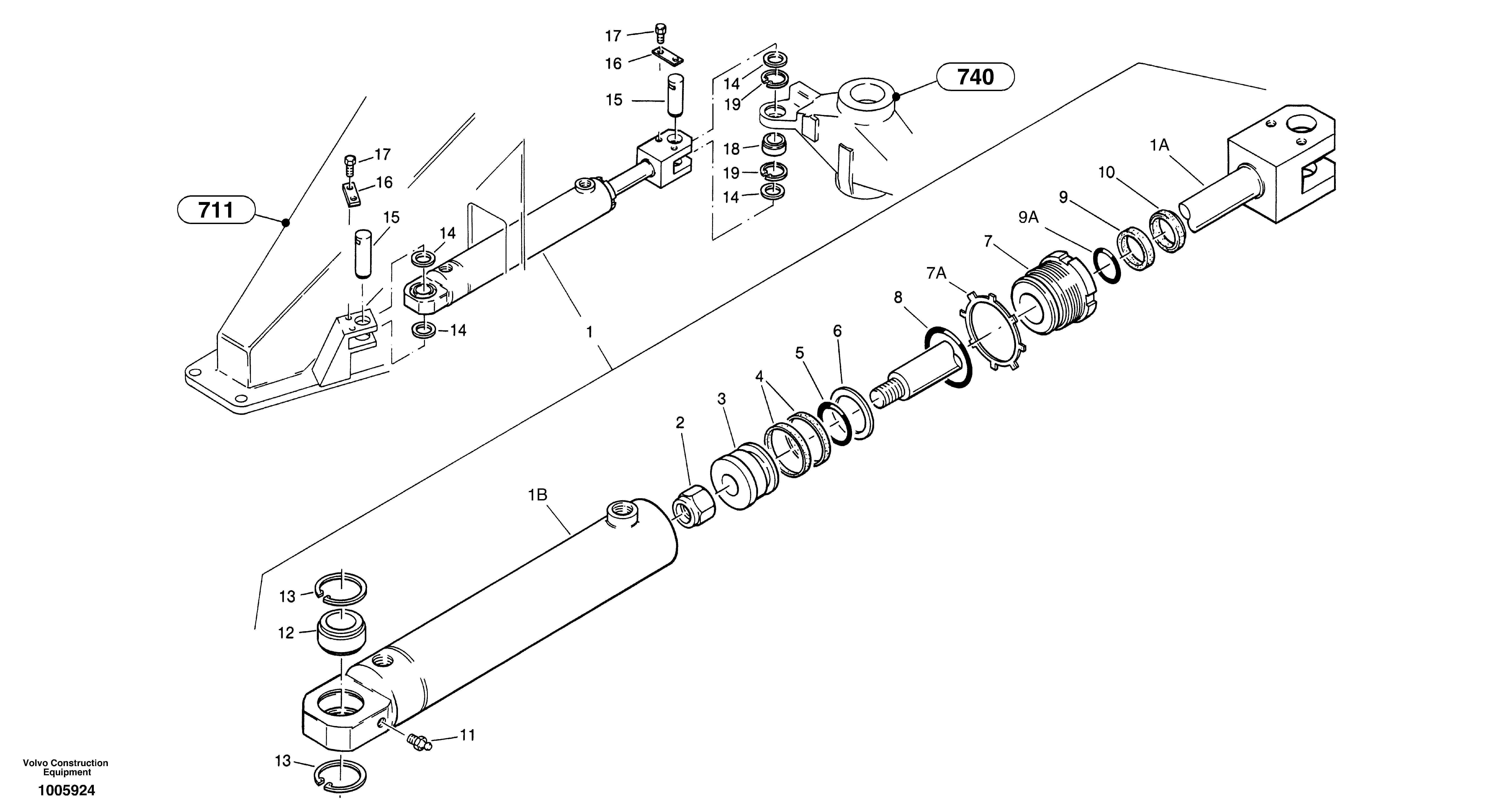 Steering cylinder — volvo parts diagram