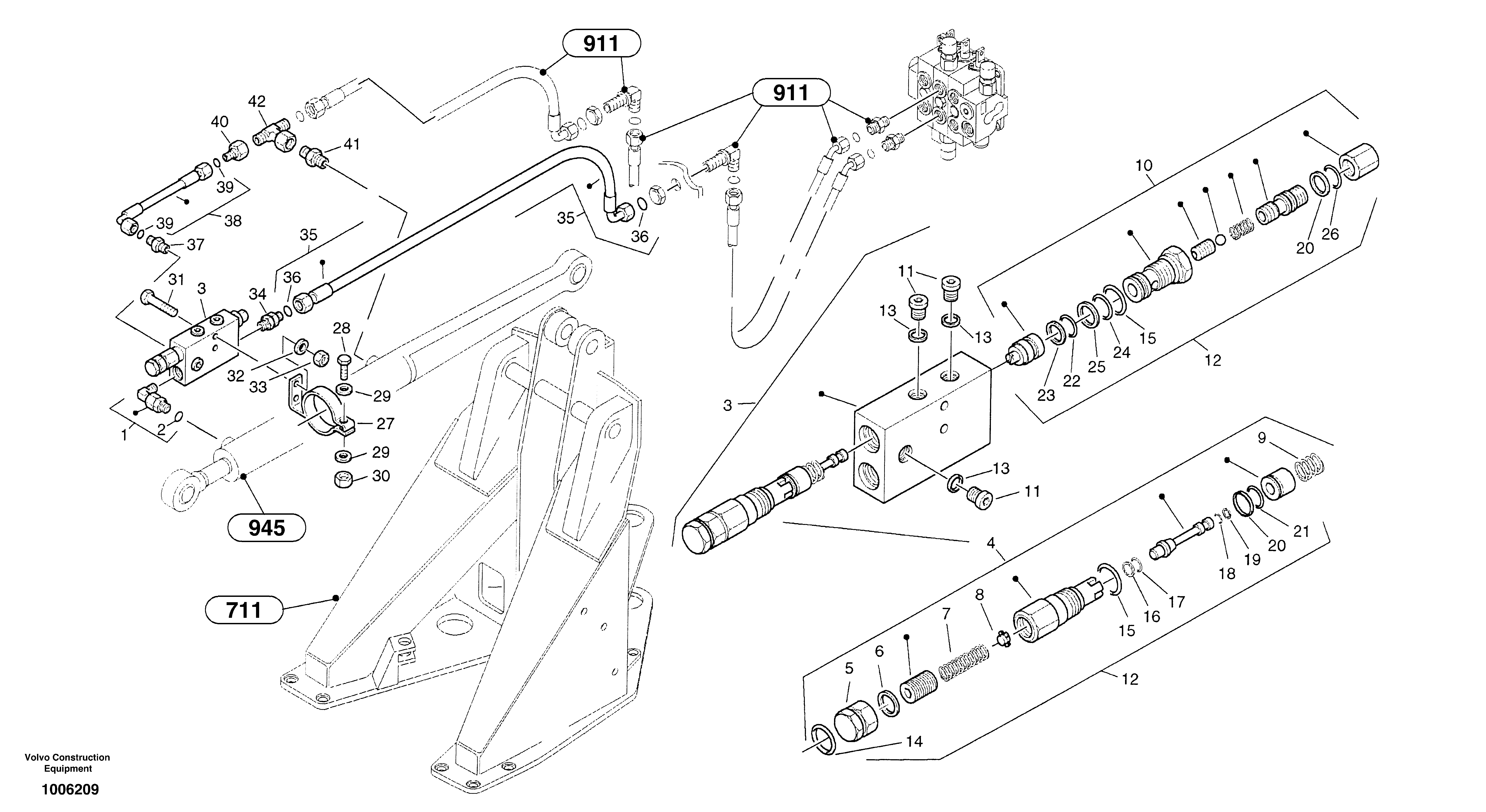 Line fracture safety - Tilt — volvo parts diagram