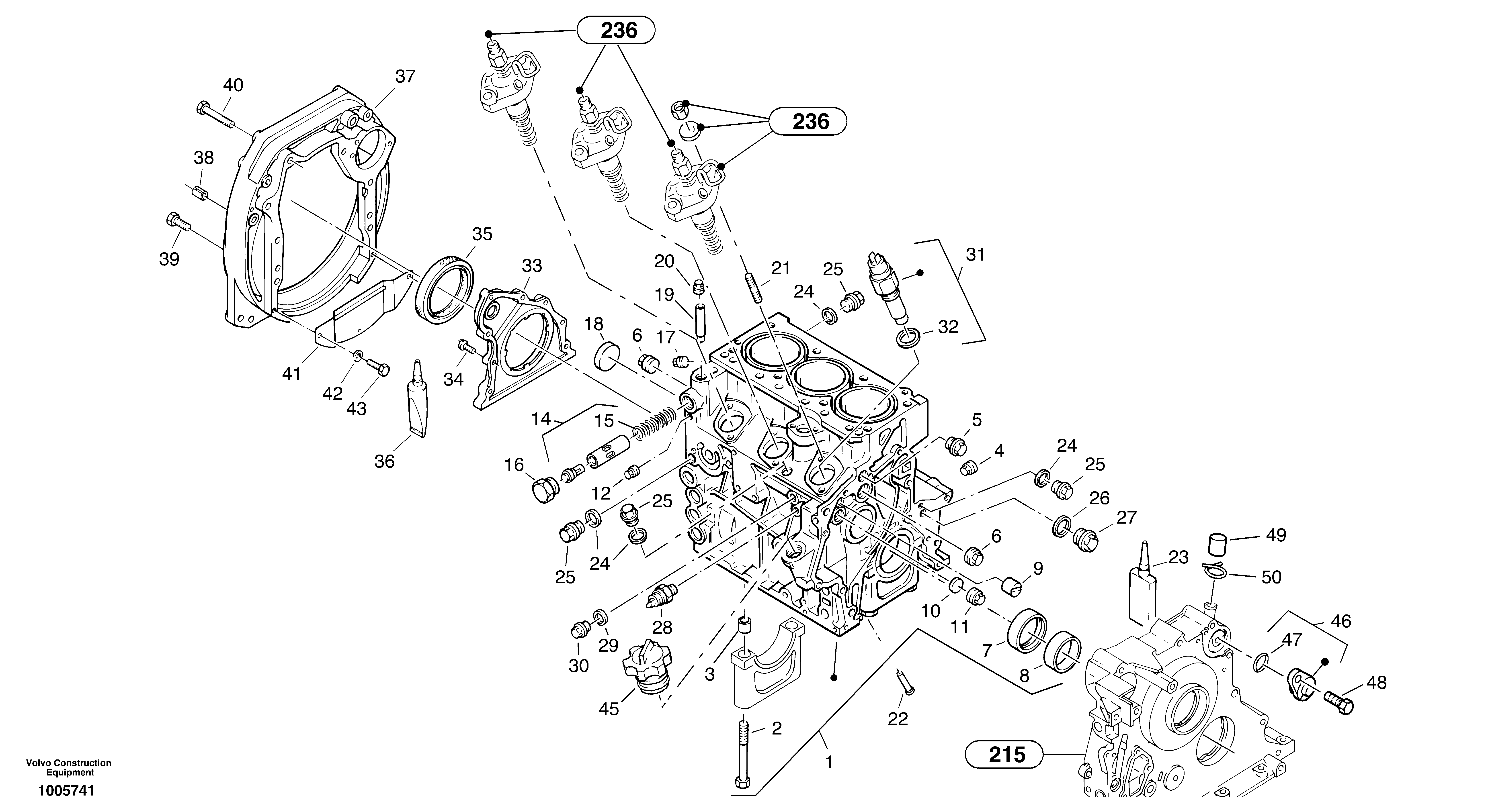Engine housing — volvo parts diagram