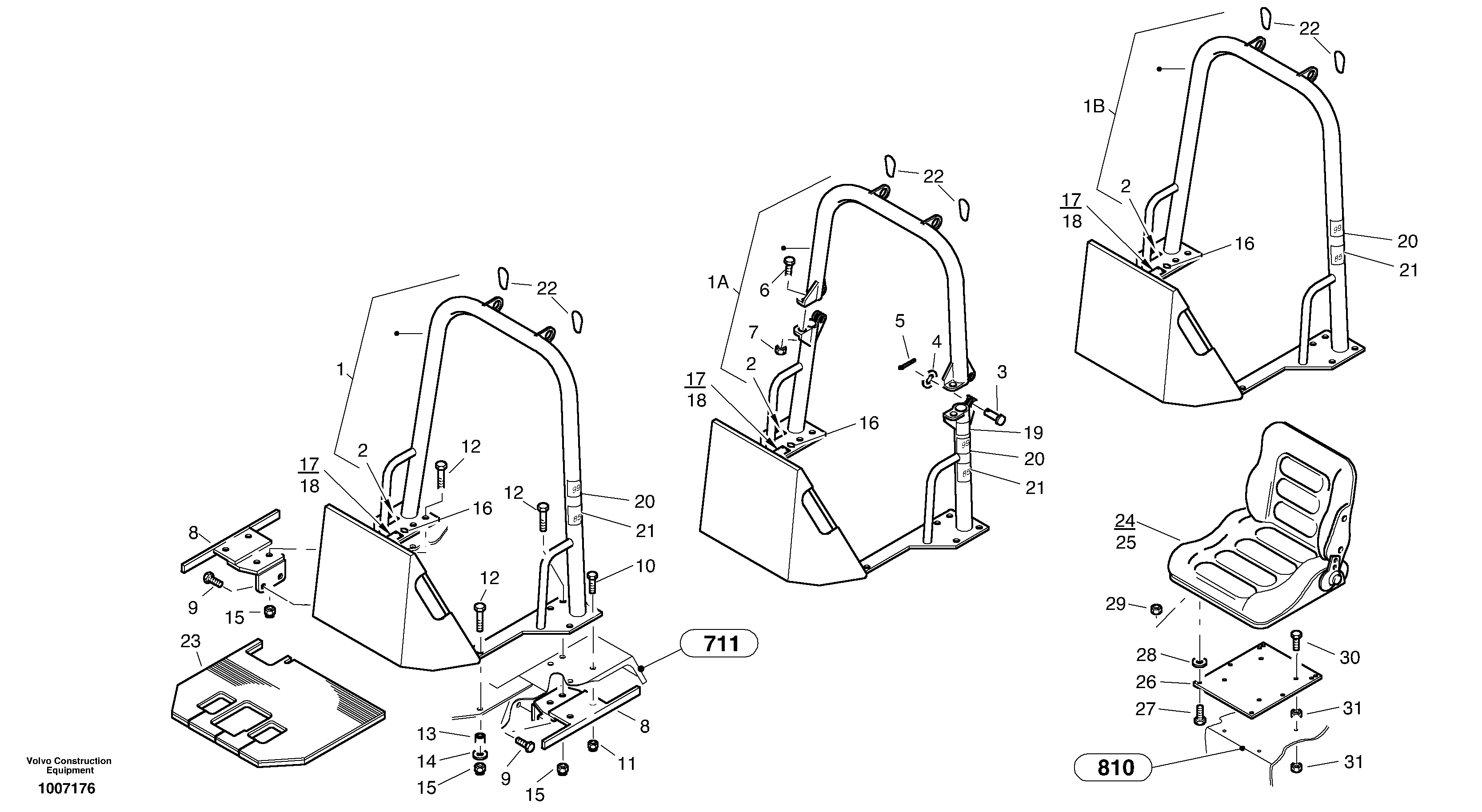 Roll-over bar — volvo parts diagram