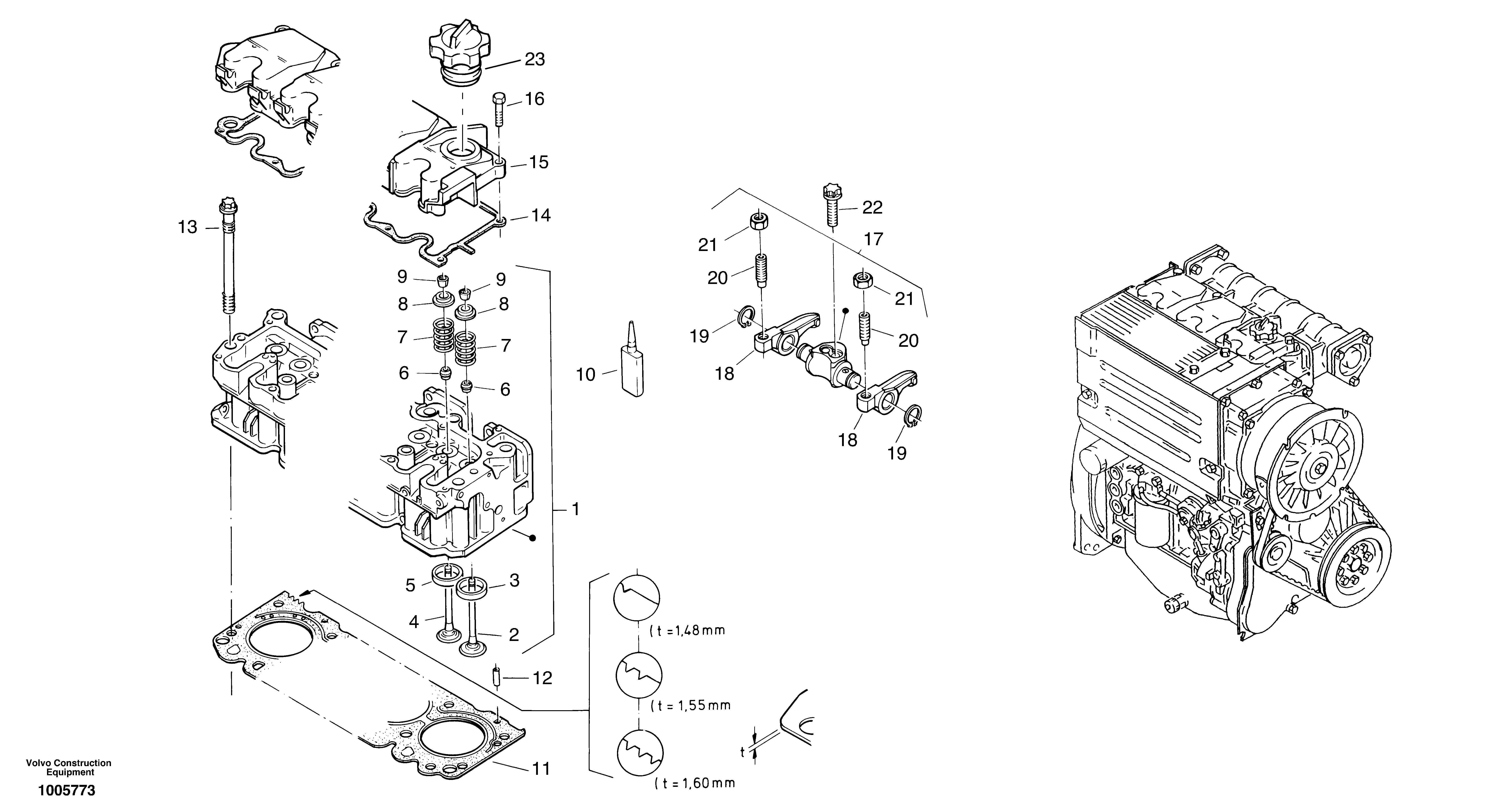 Cylinder head — volvo parts diagram
