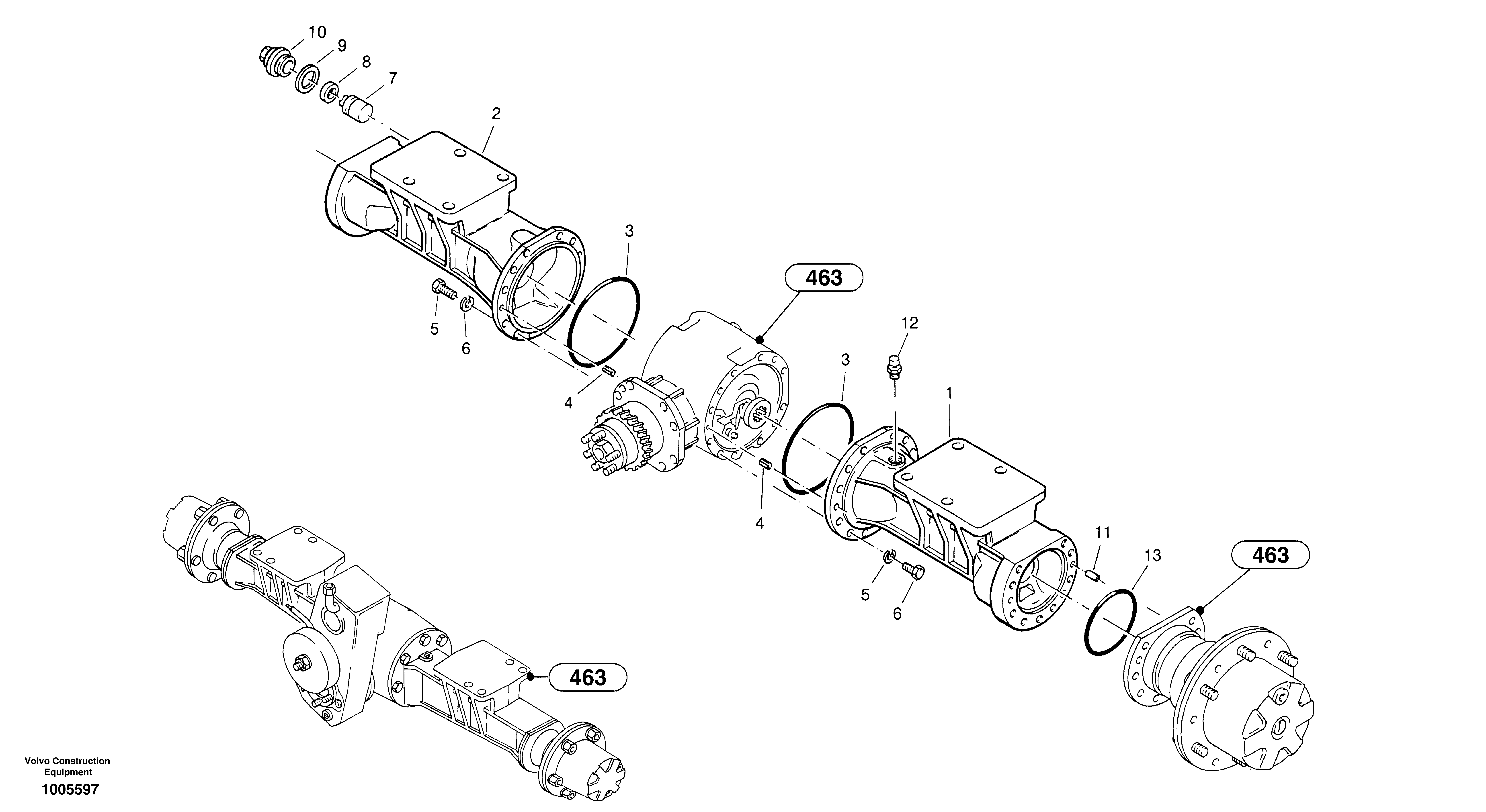 Housing - rear axle — volvo parts diagram