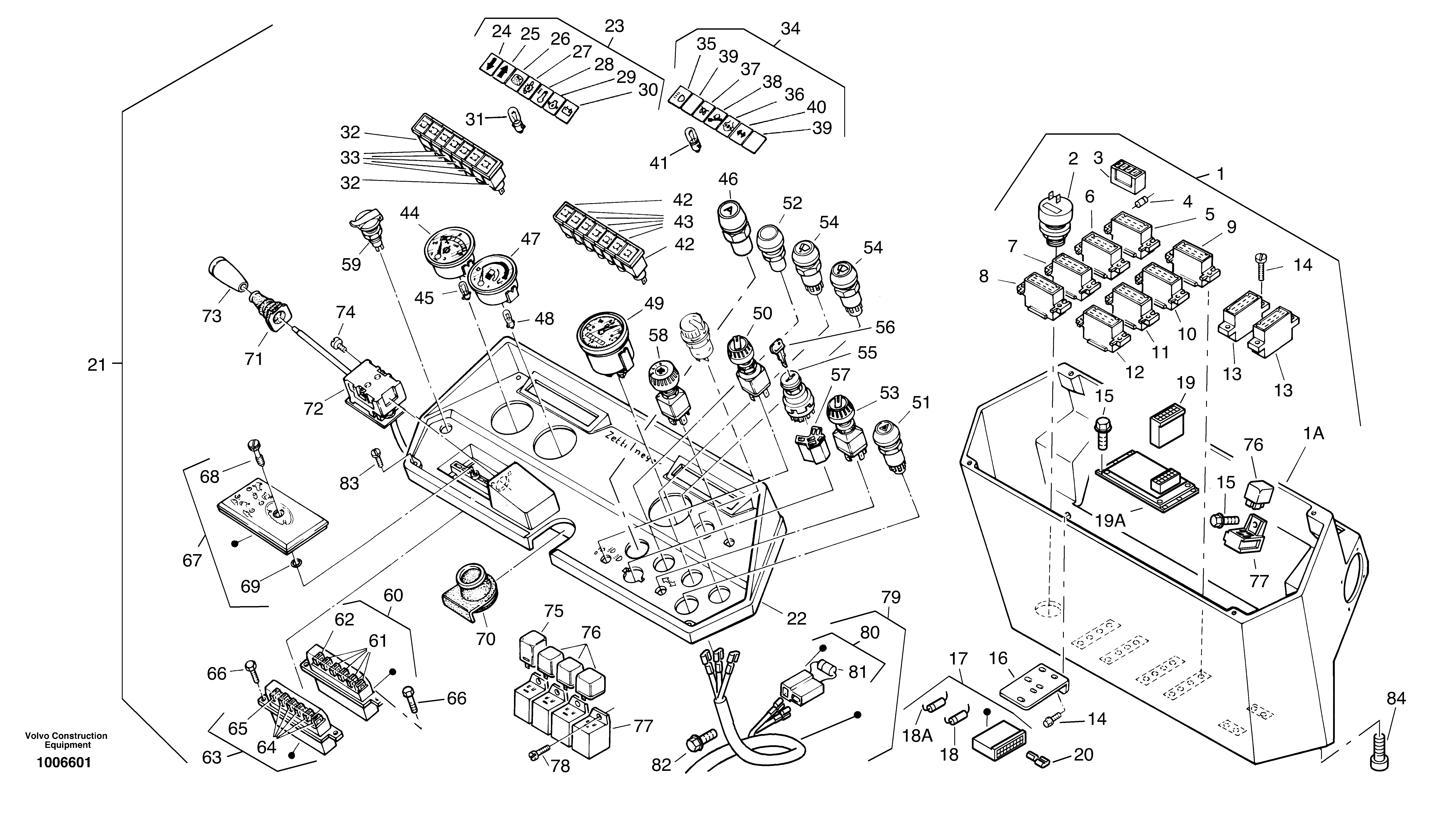 Instruments panel — volvo parts diagram