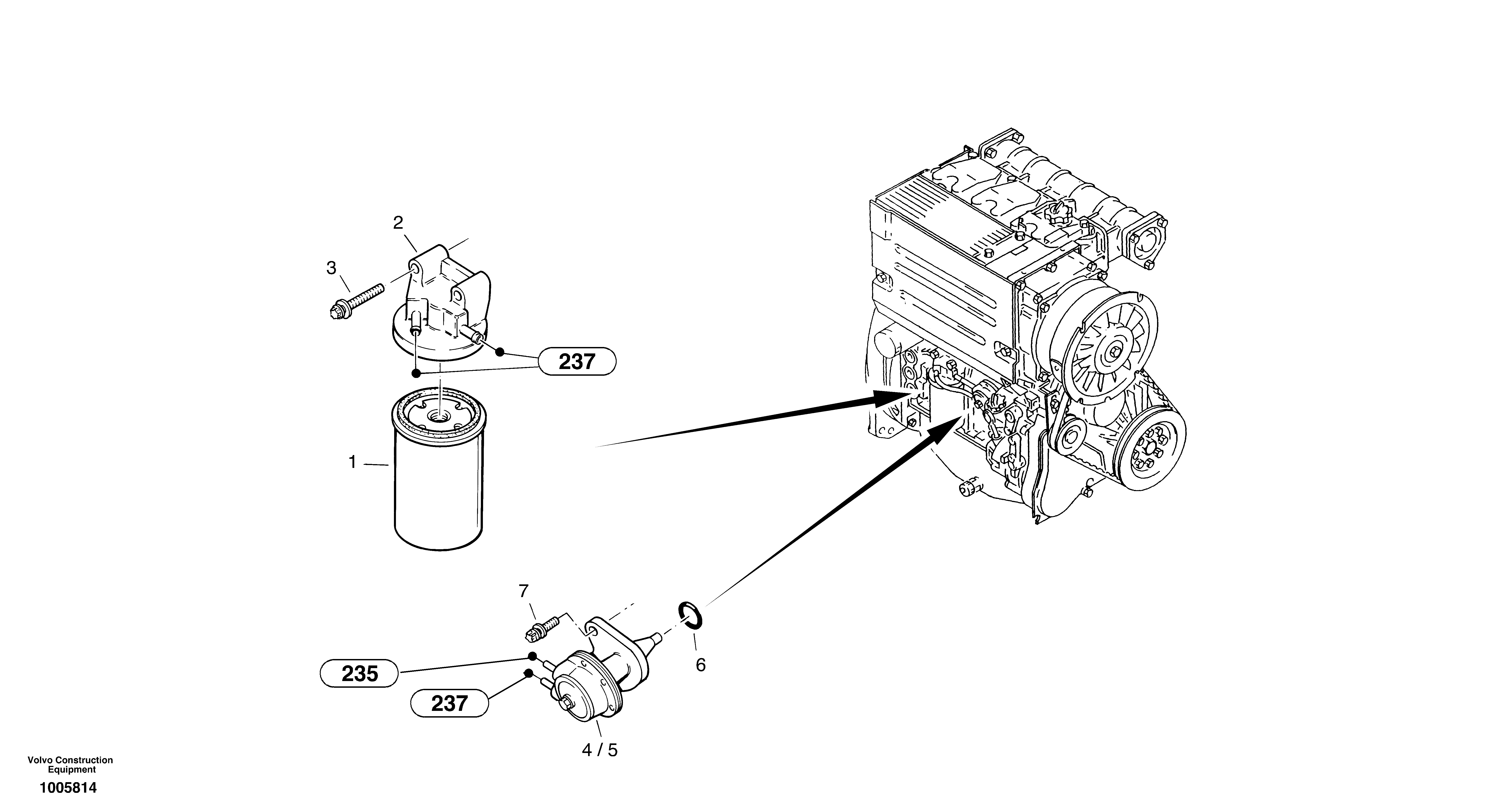 Fuel filter - Feed pump — volvo parts diagram