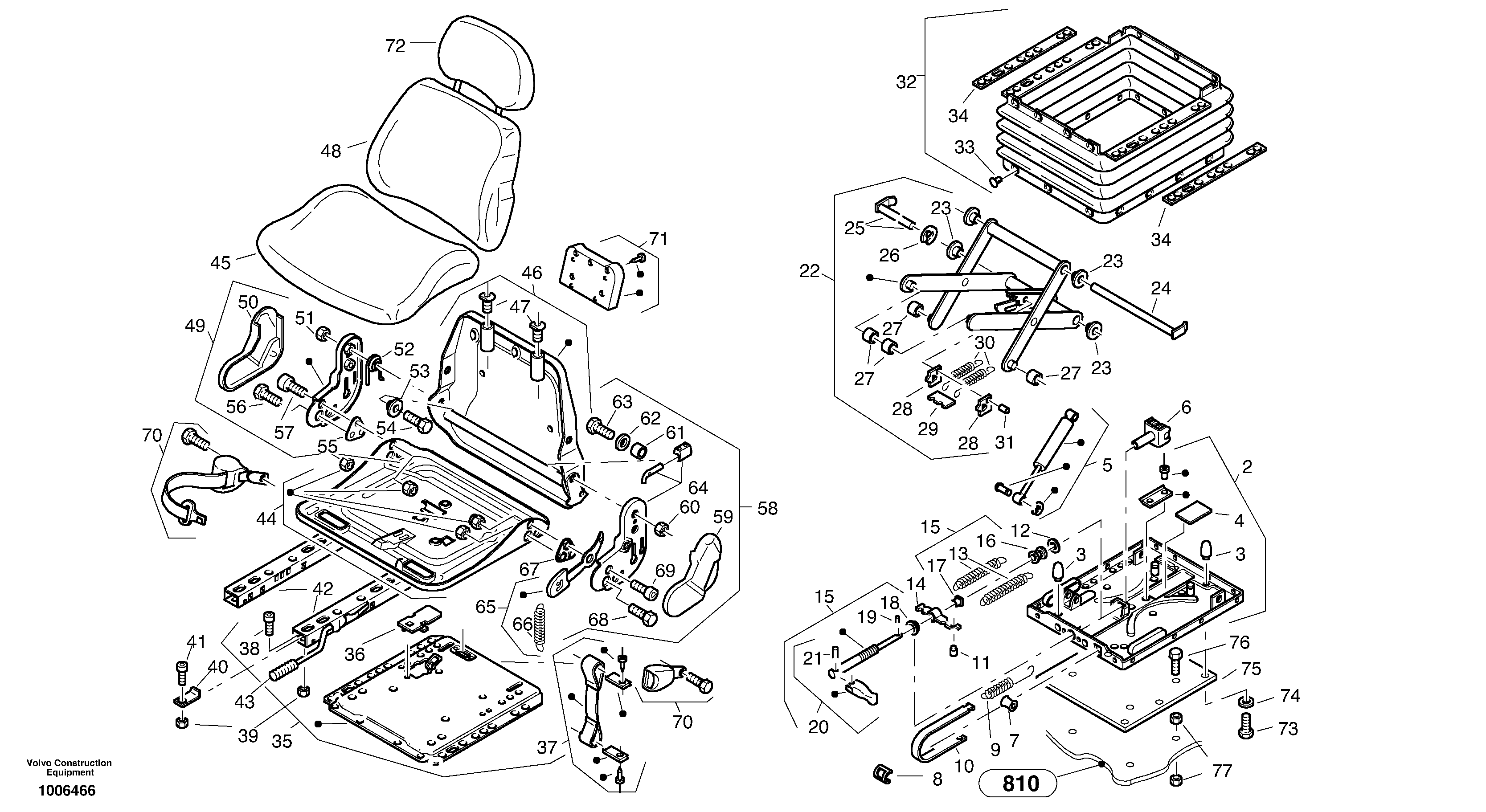 Driver's seat — volvo parts diagram