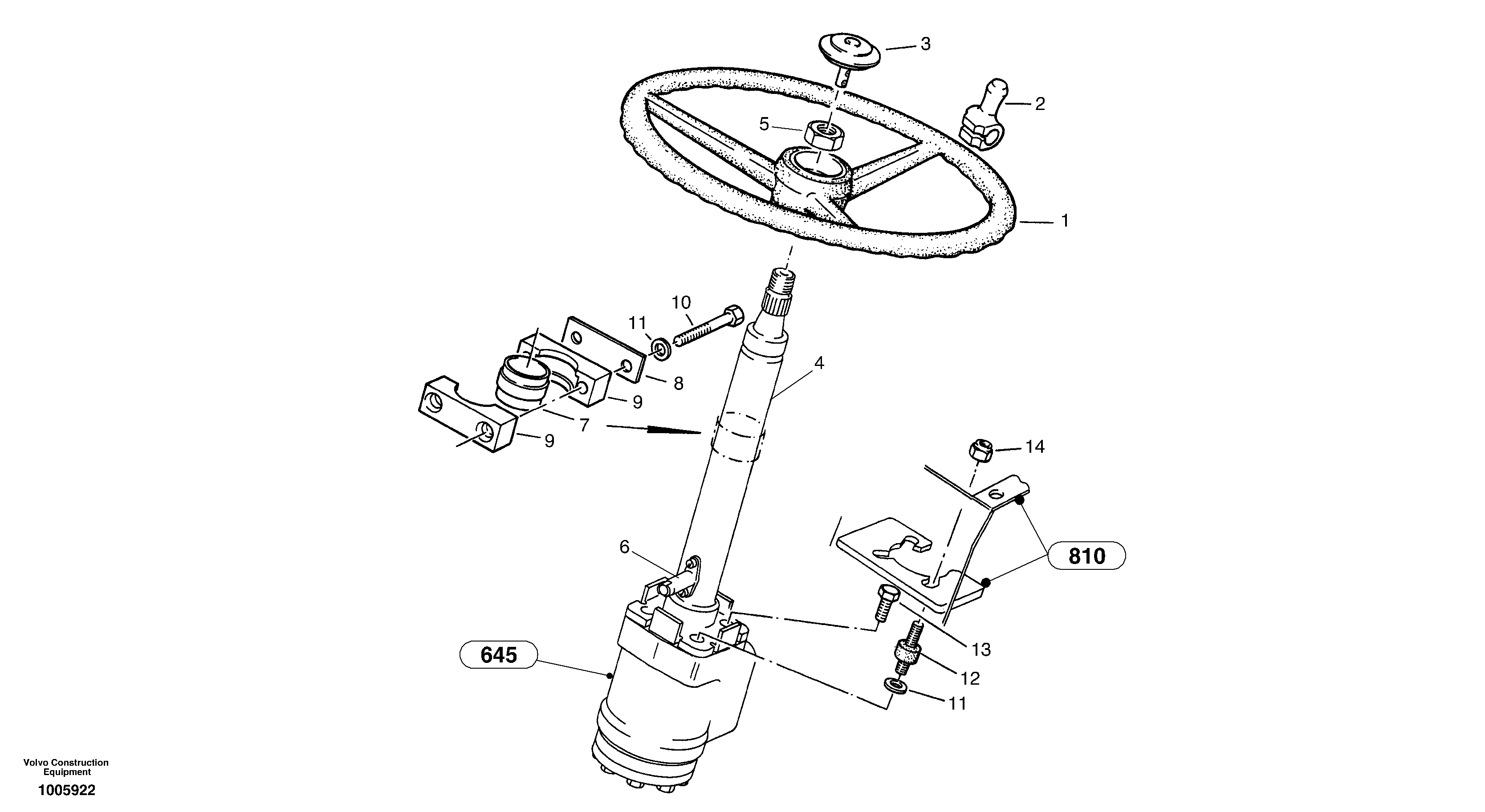 Steering assembly — volvo parts diagram