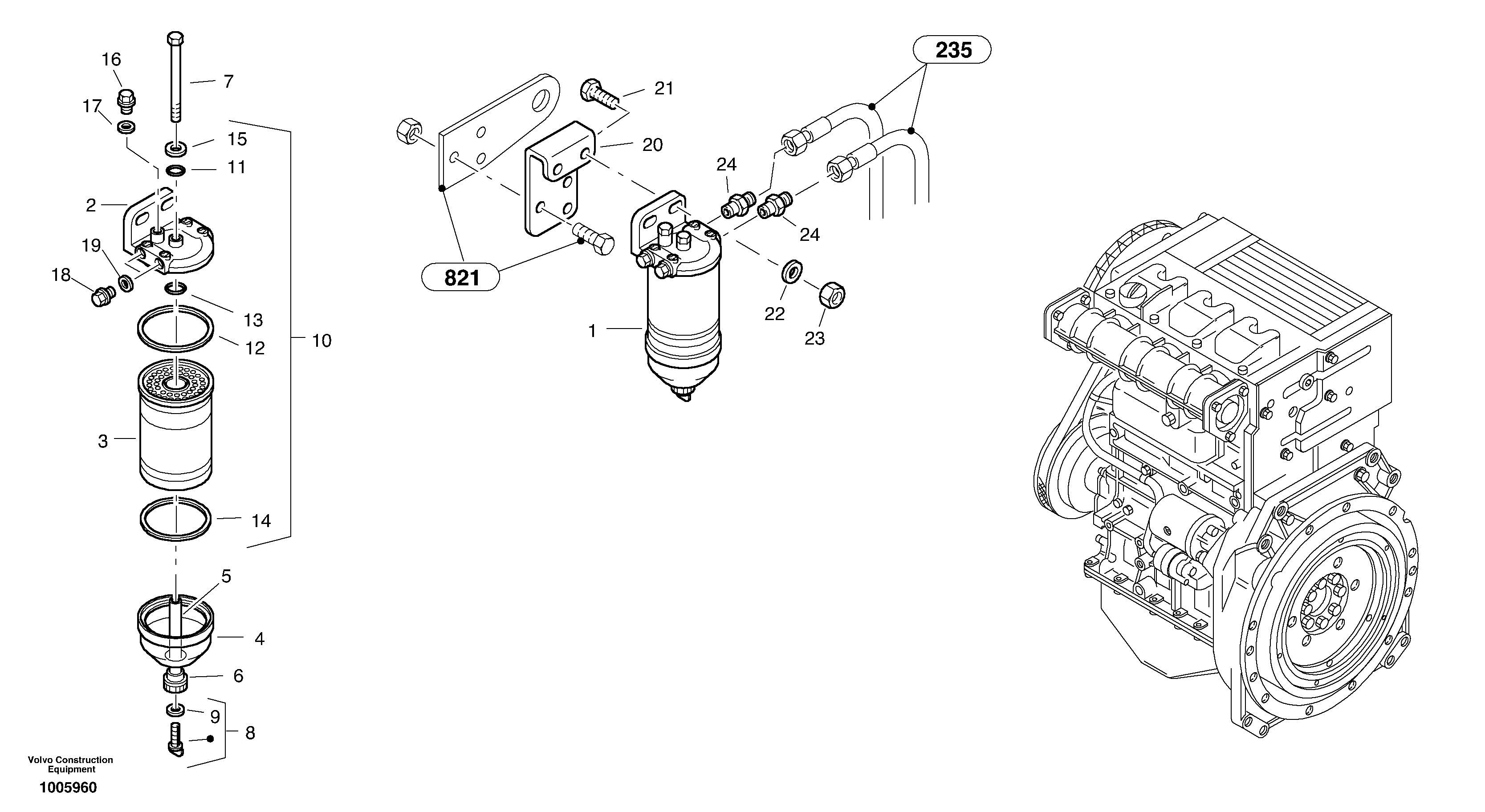 Filter - Water separator - Lucas version — volvo parts diagram
