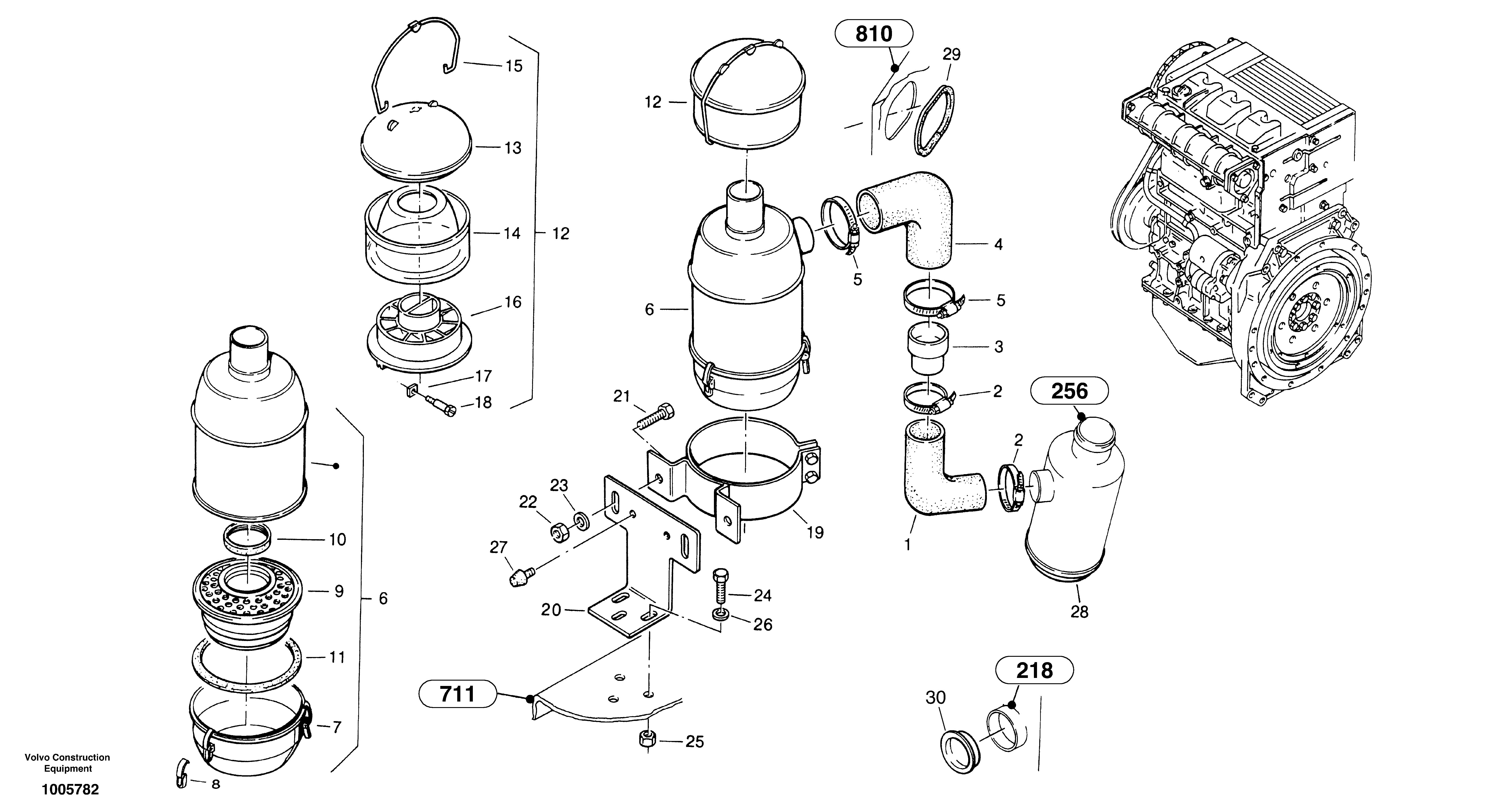 Prefilter - Oil bath air filter — volvo parts diagram