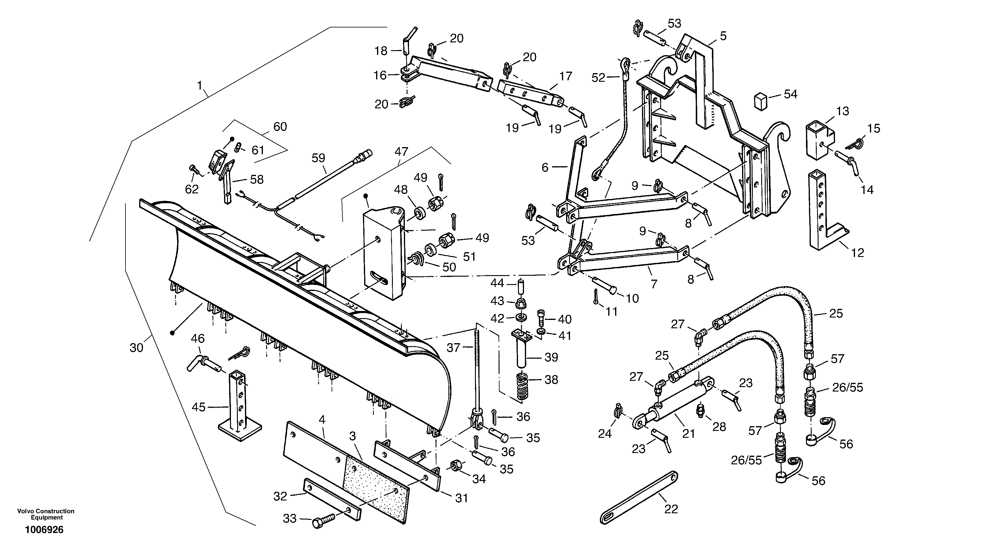Spring-flap snow plough — volvo parts diagram