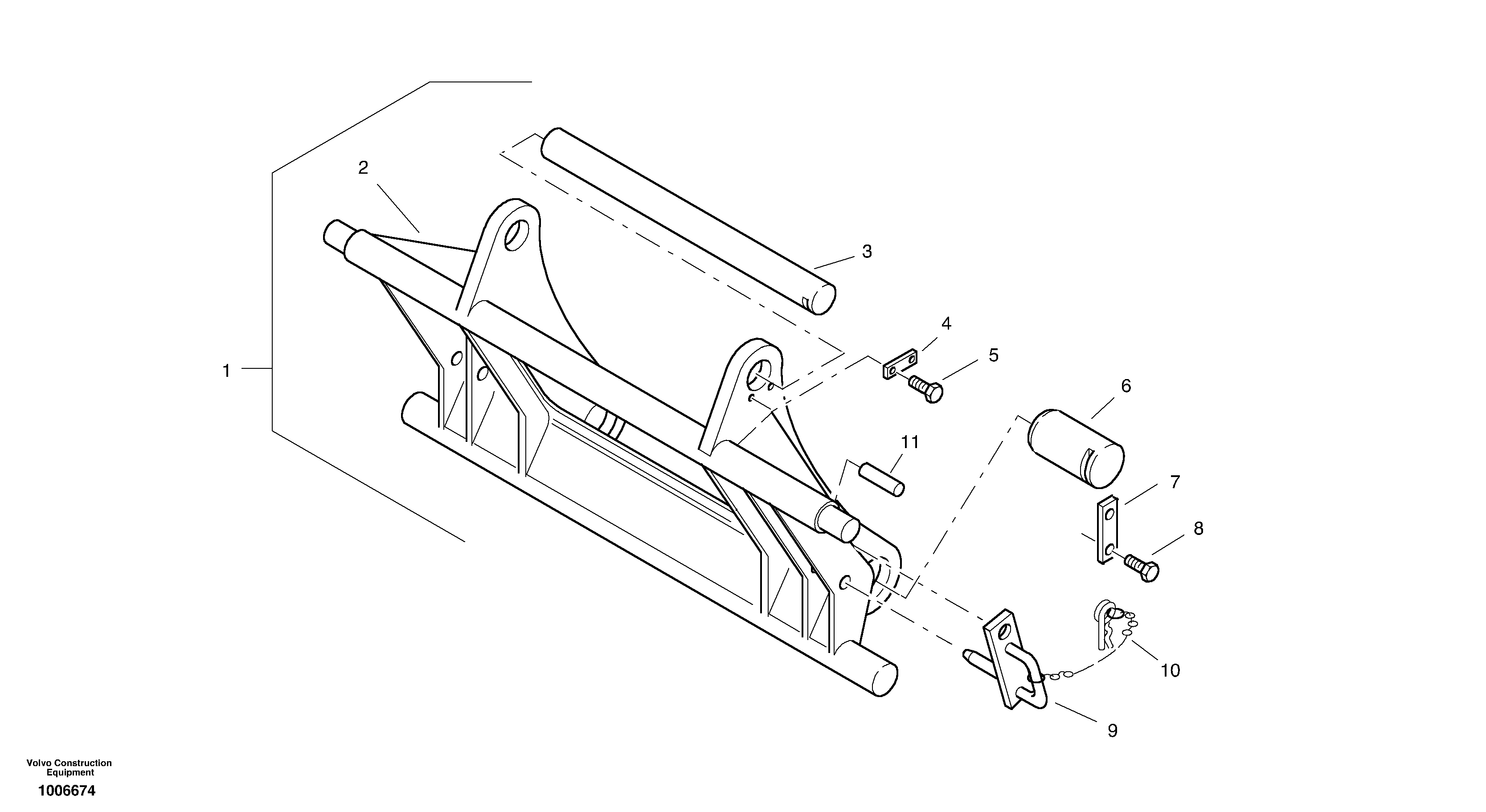 Attachment mounting plate - Quickfit, mechanical (Euro-Norm) — volvo parts diagram