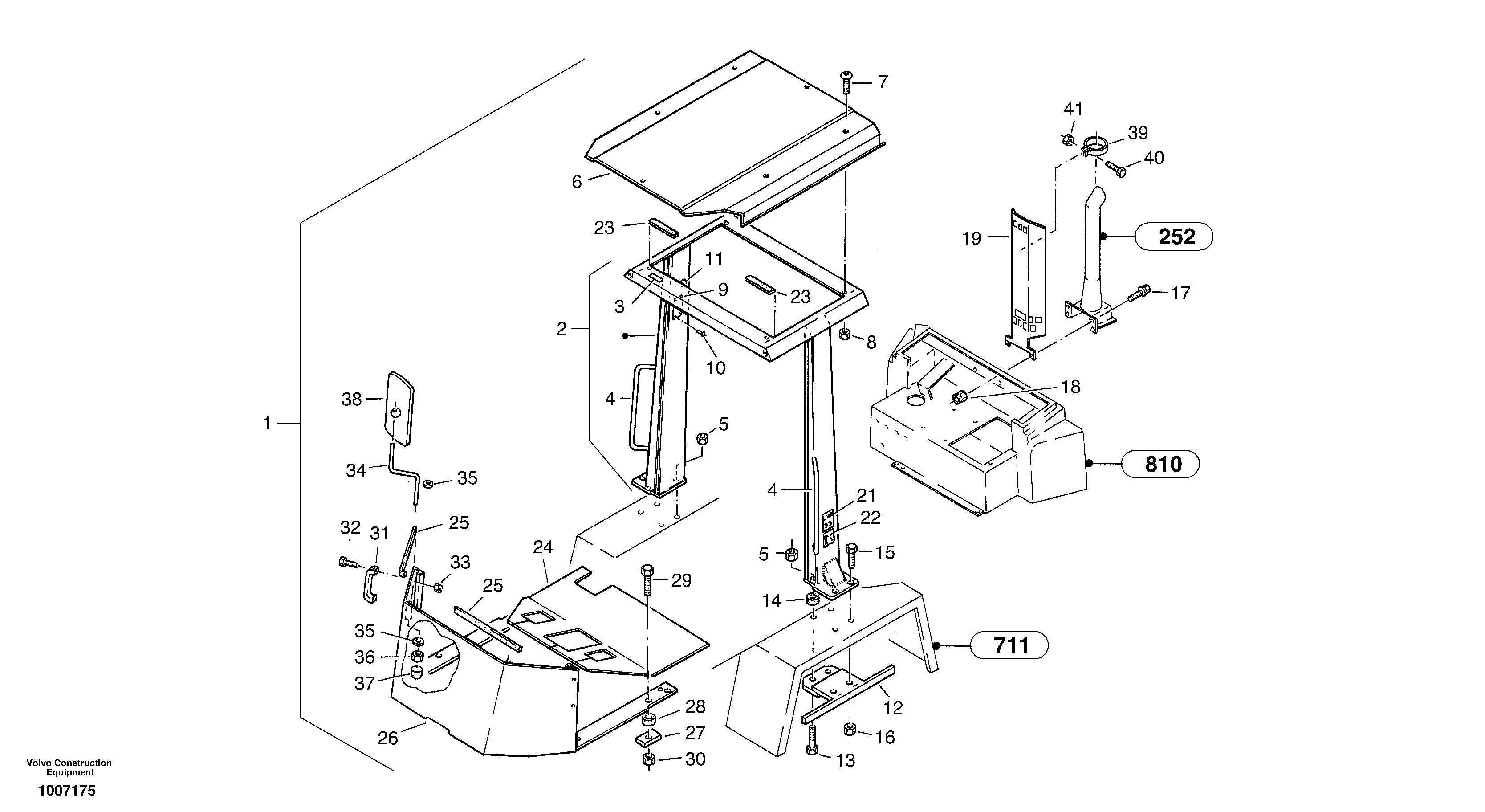 Protecting roof — volvo parts diagram