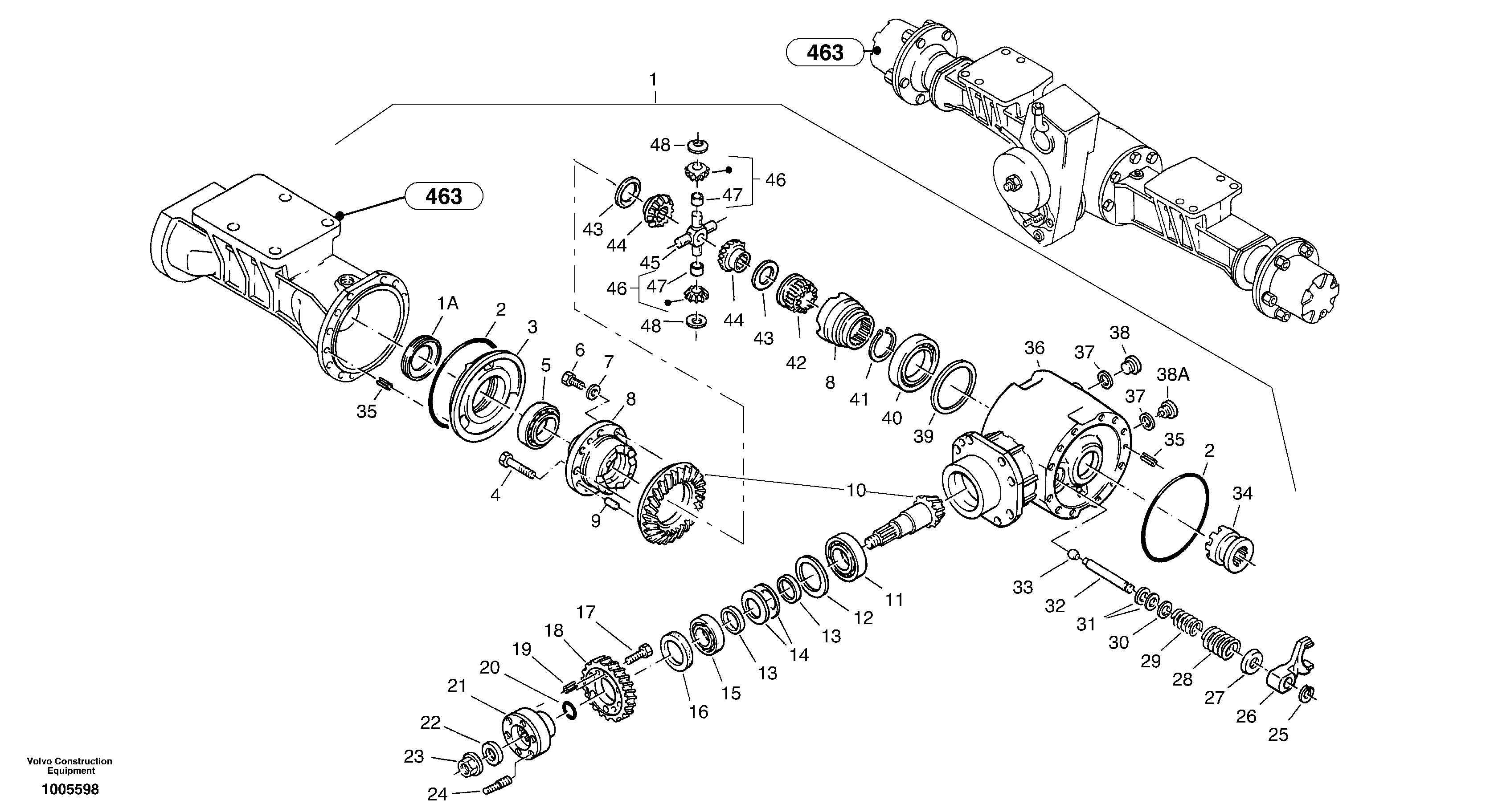 Differential carrier - assy rear axle — volvo parts diagram