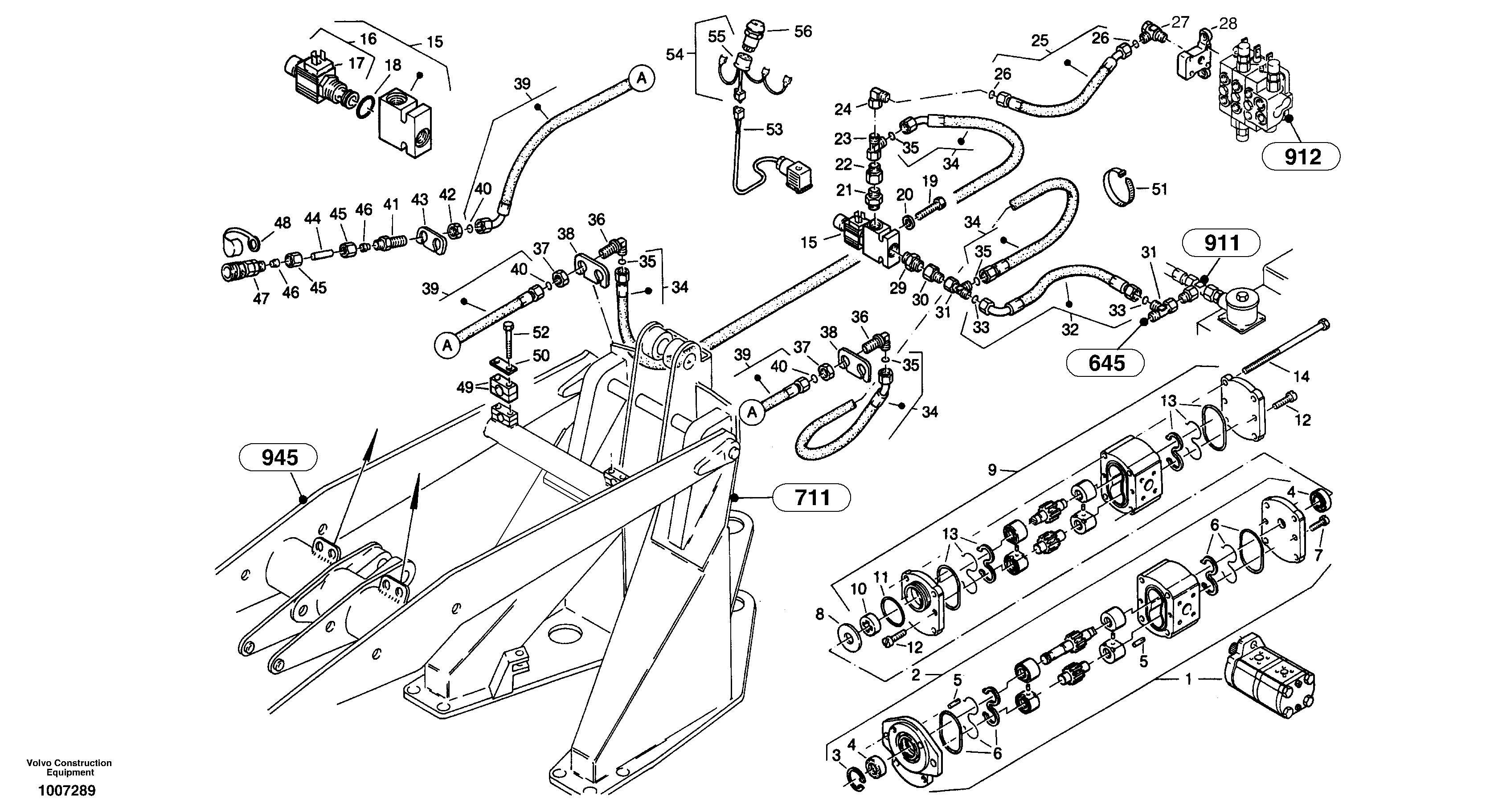 Hydraulic function - Nr. 4 — volvo parts diagram