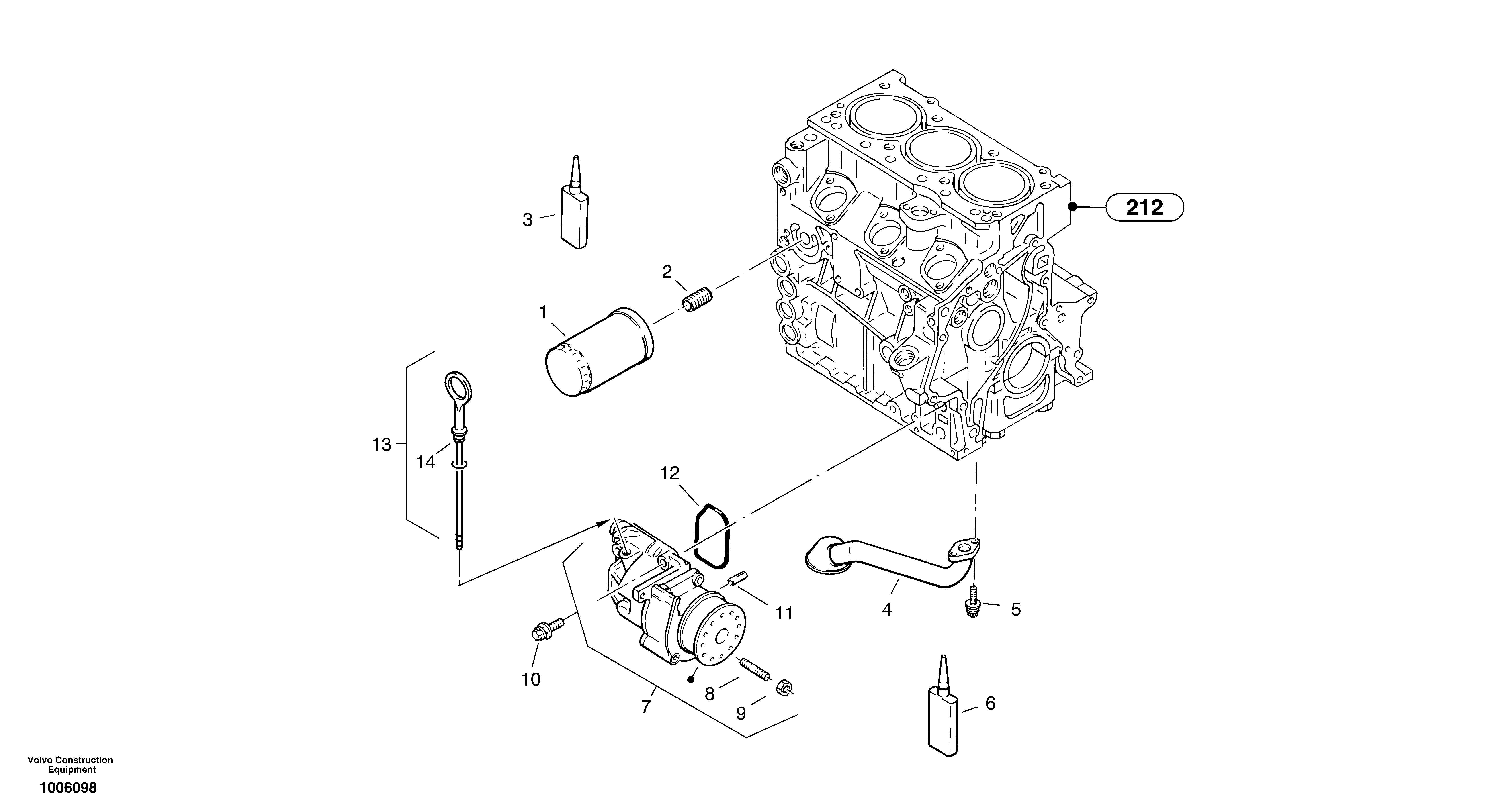Oil pump, oil filter — volvo parts diagram