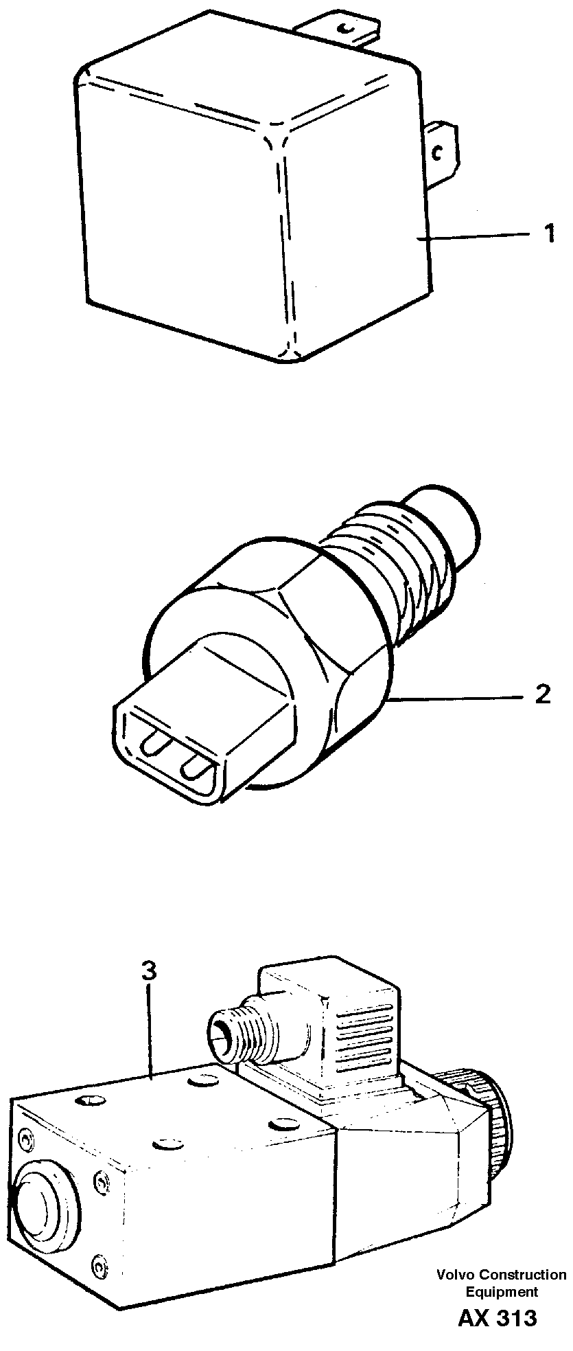 Relays, sensors and solenoid valves Reference list — volvo parts diagram