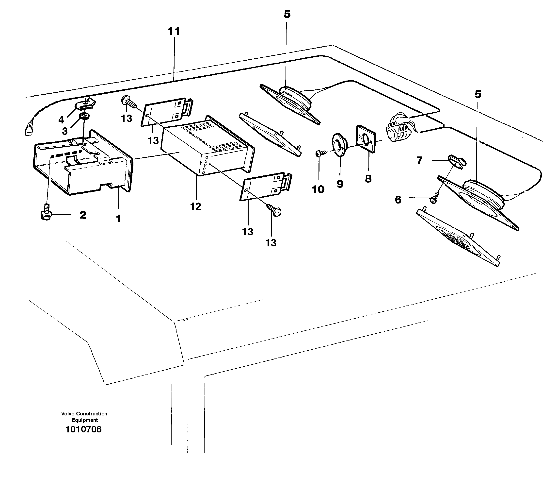 Radio bracket  91936, 80390 — volvo parts diagram