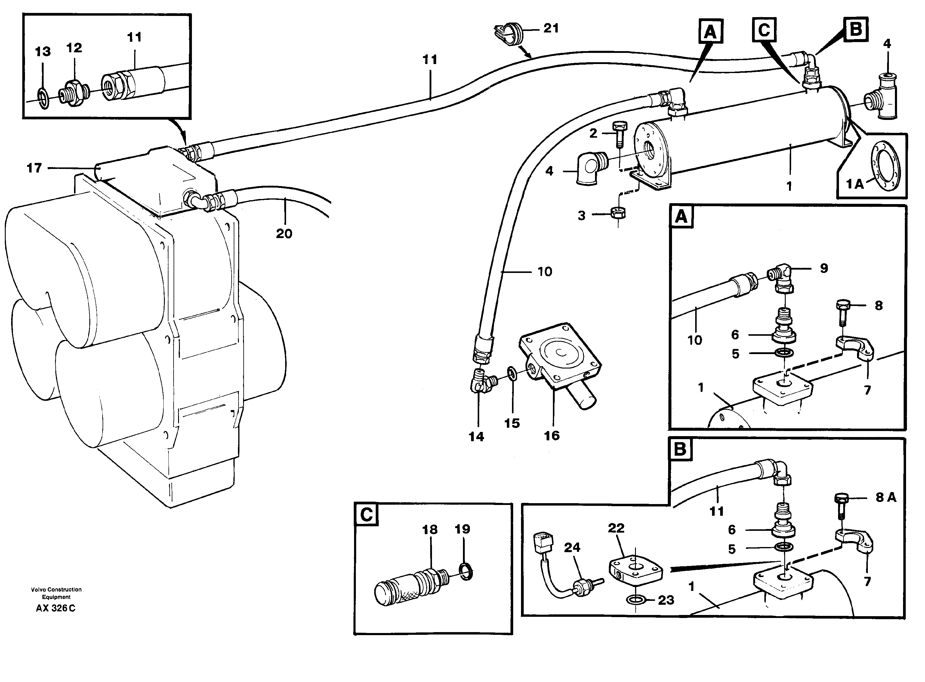 Oil cooler — volvo parts diagram
