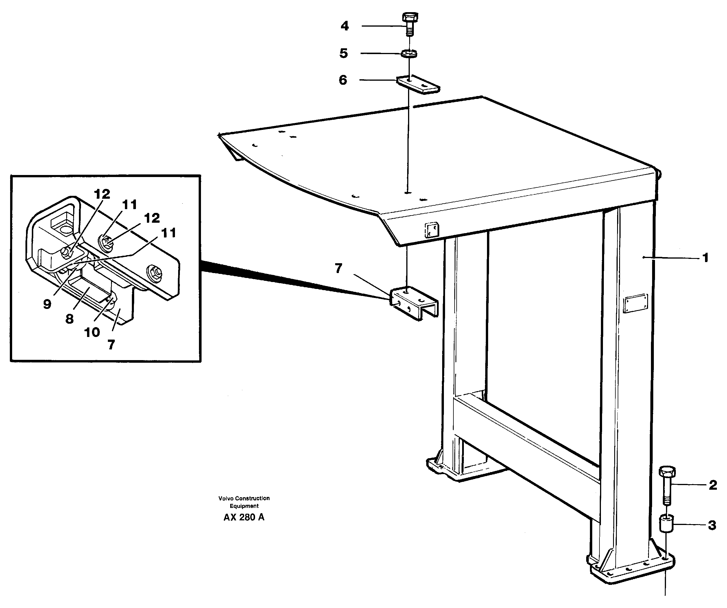 Roll-over bar — volvo parts diagram