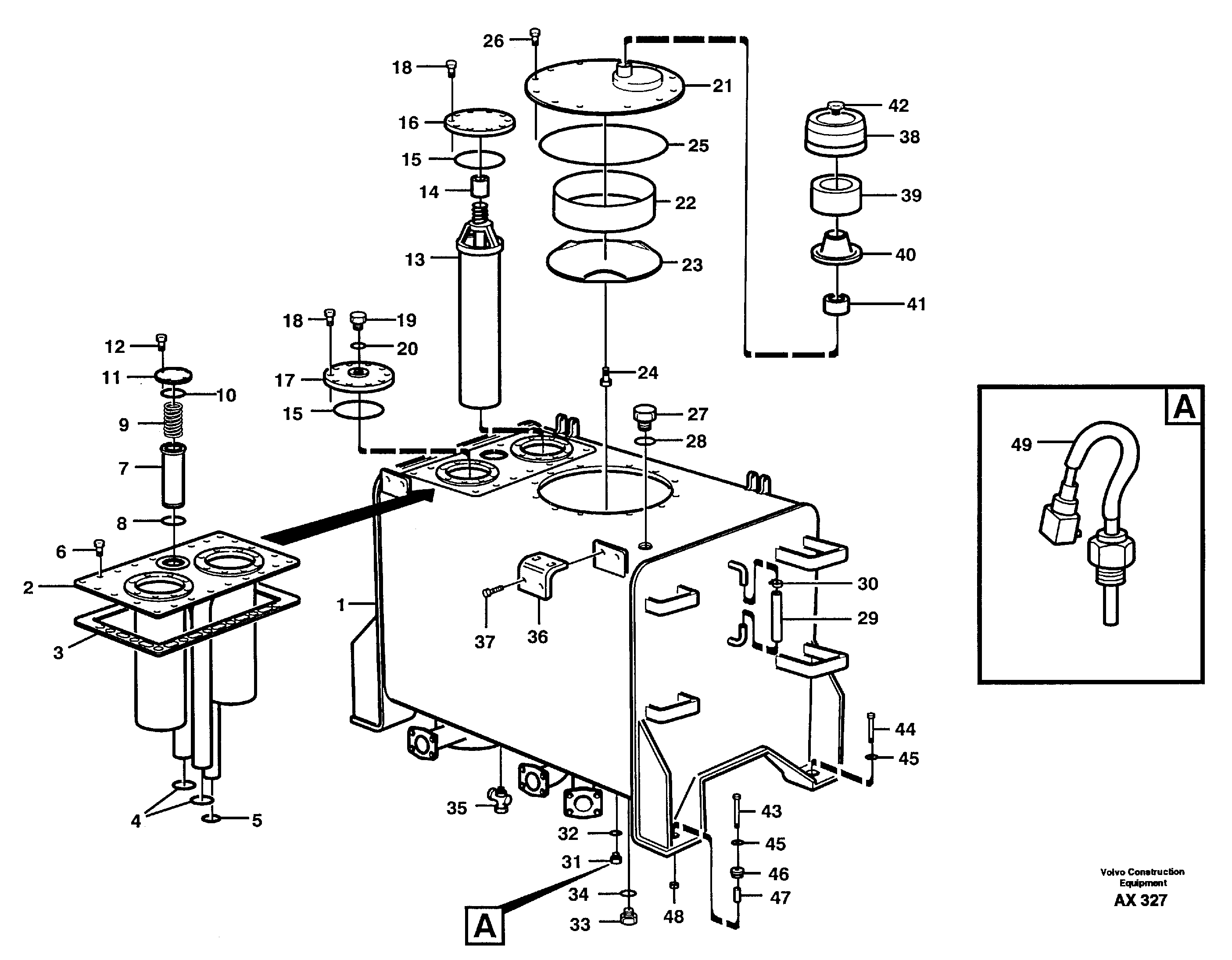 Hydraulic oil tank — volvo parts diagram