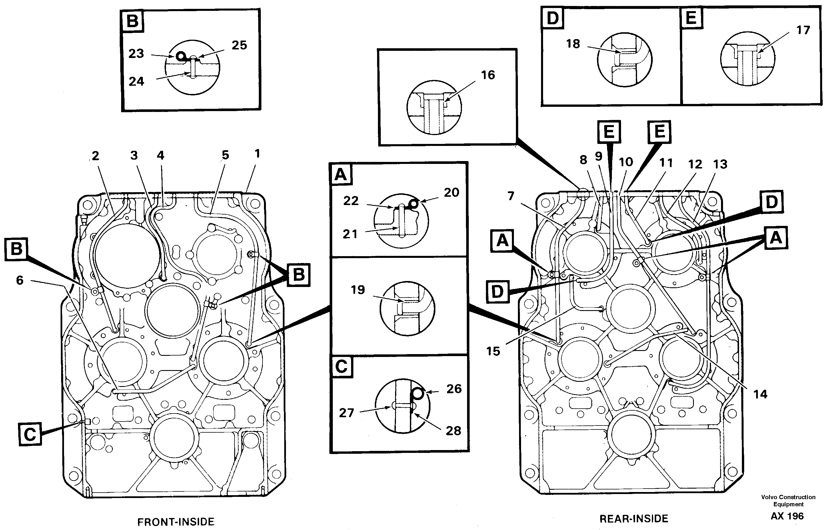 Transmission housing, Internal tubing — volvo parts diagram