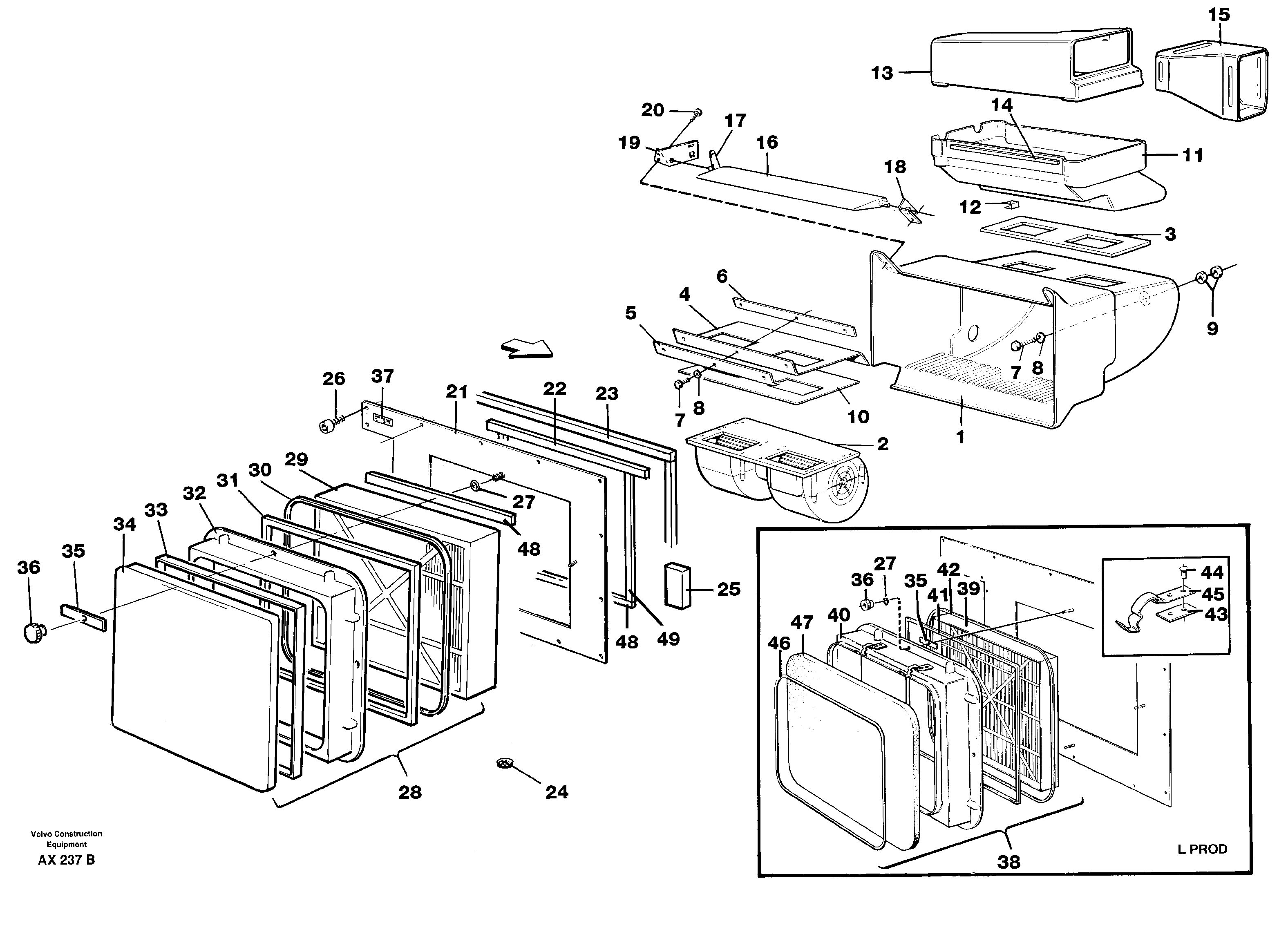 Air filter — volvo parts diagram