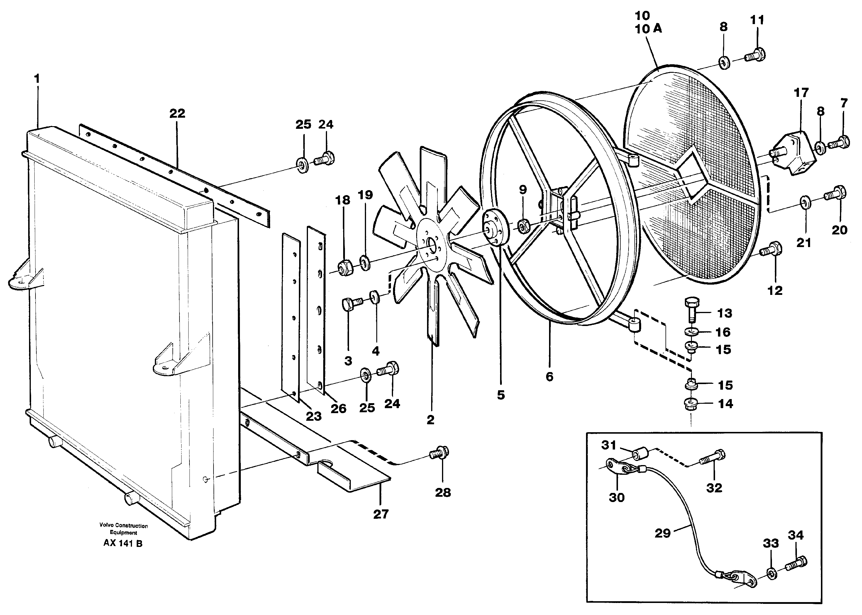 Fan and fan shroud  SER NO - 60207 — volvo parts diagram