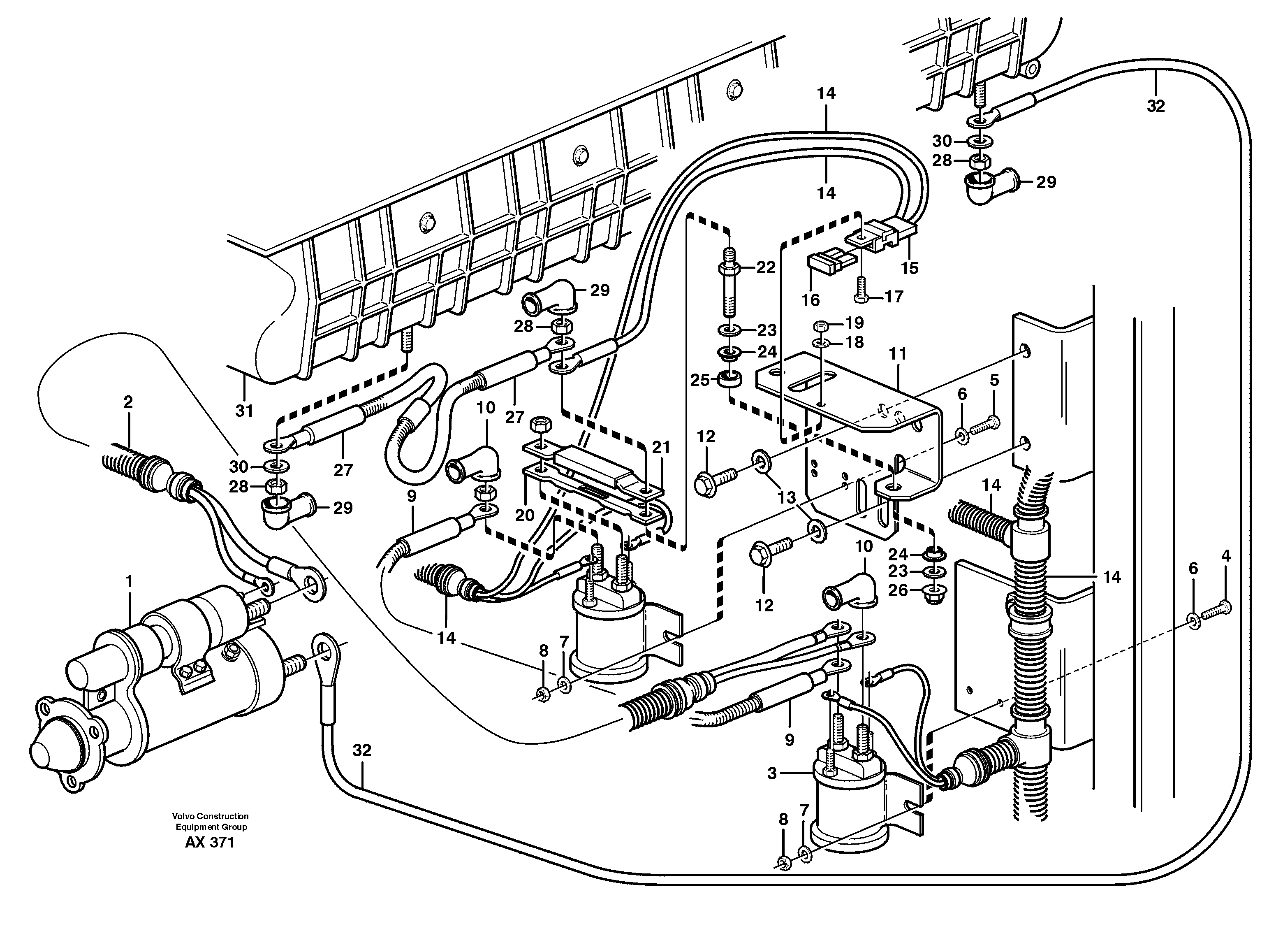 Pre-heater with fitting parts  SER NO 60365 -, 31707 SER NO 68060 - — volvo parts diagram