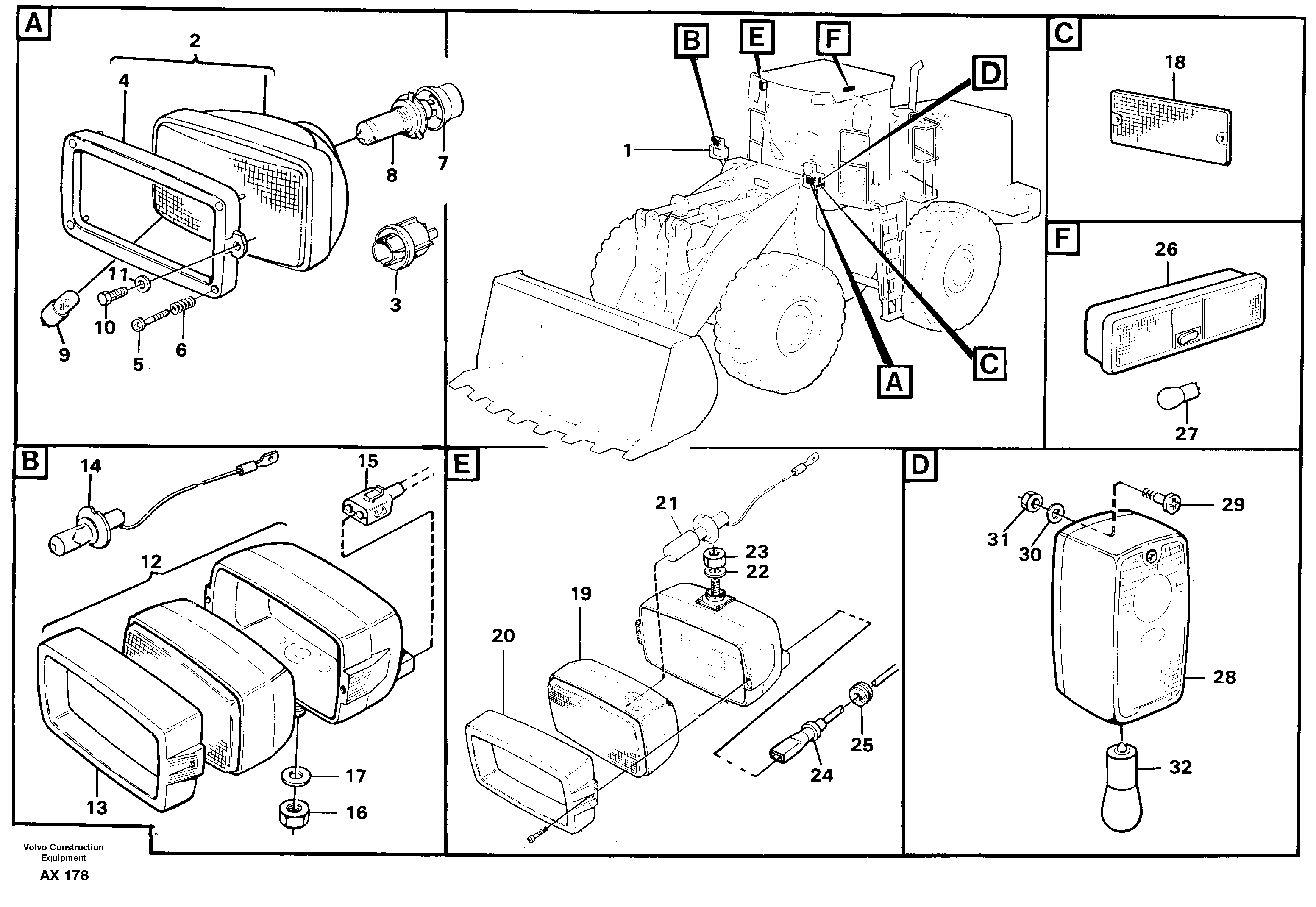 Lighting, front — volvo parts diagram