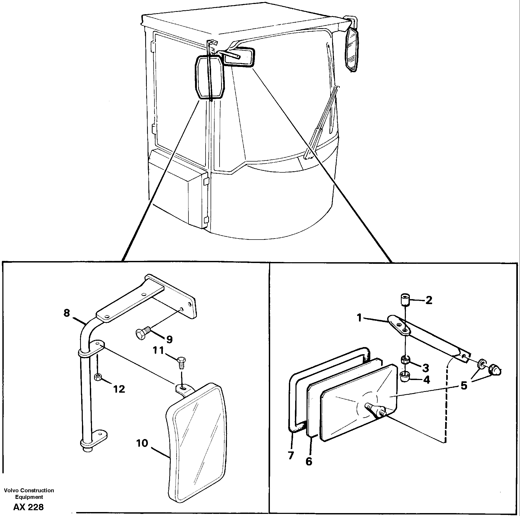 Rear view mirror — volvo parts diagram