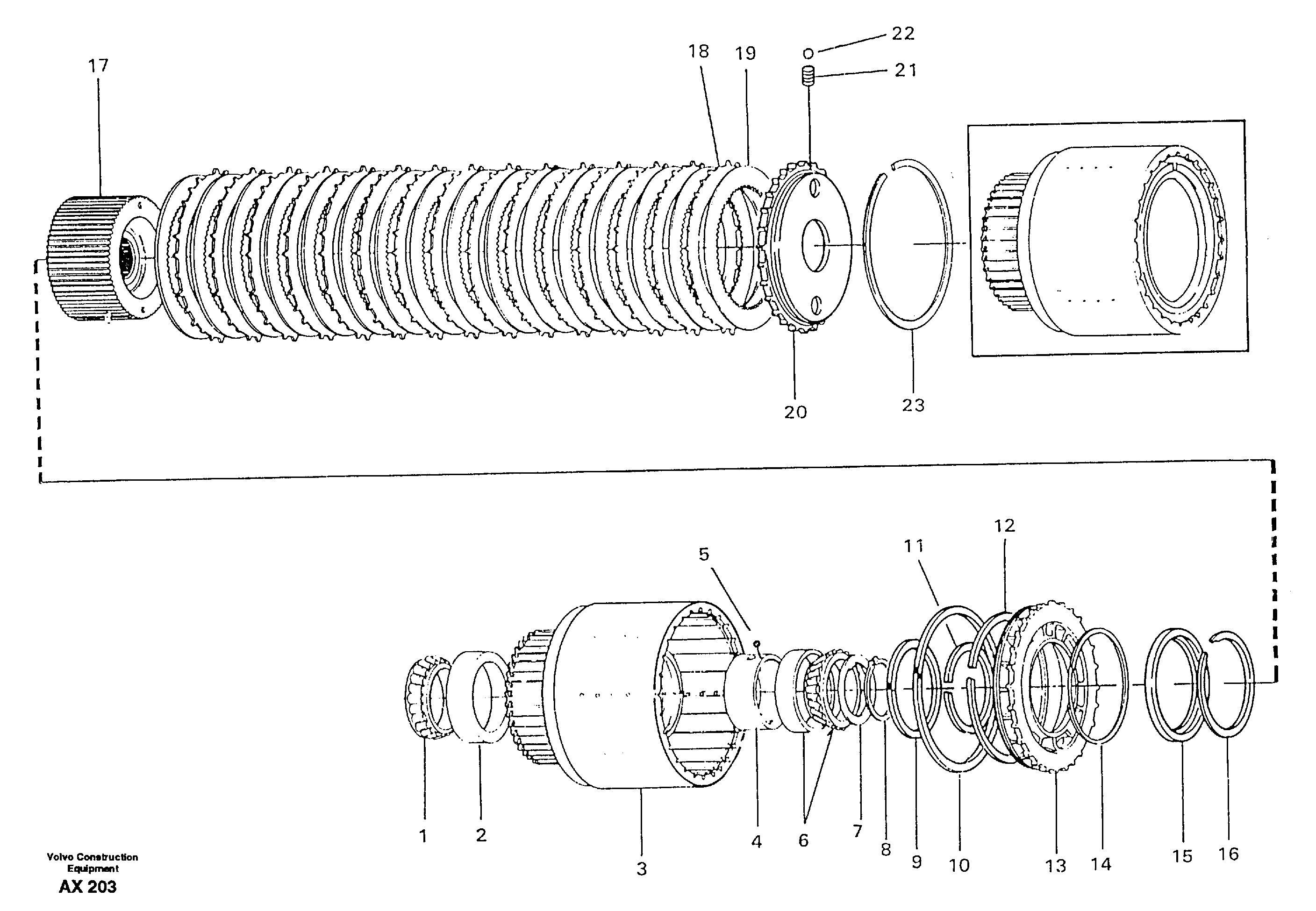 Clutch drum, Forward & reverse — volvo parts diagram