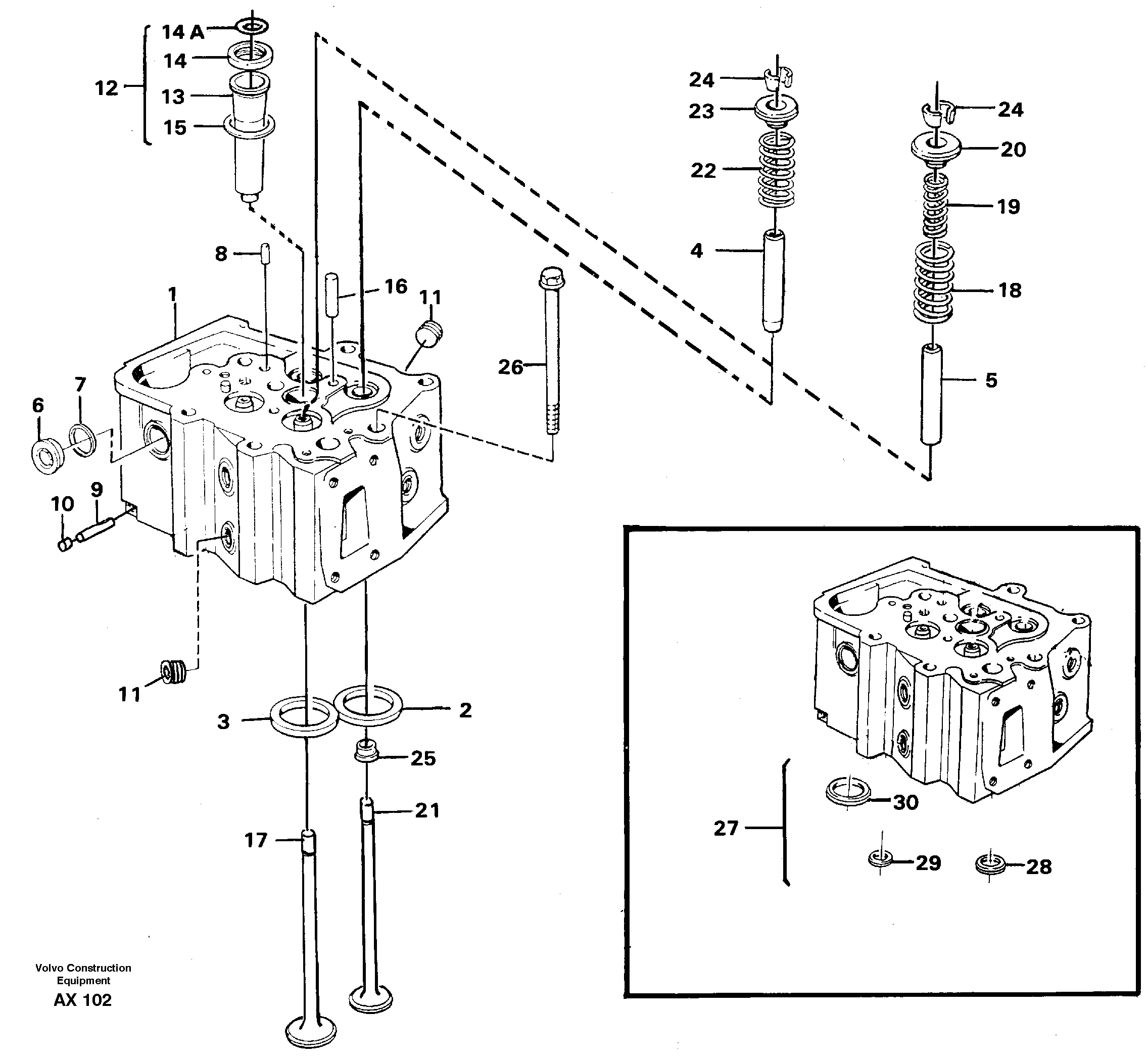 Cylinder head — volvo parts diagram