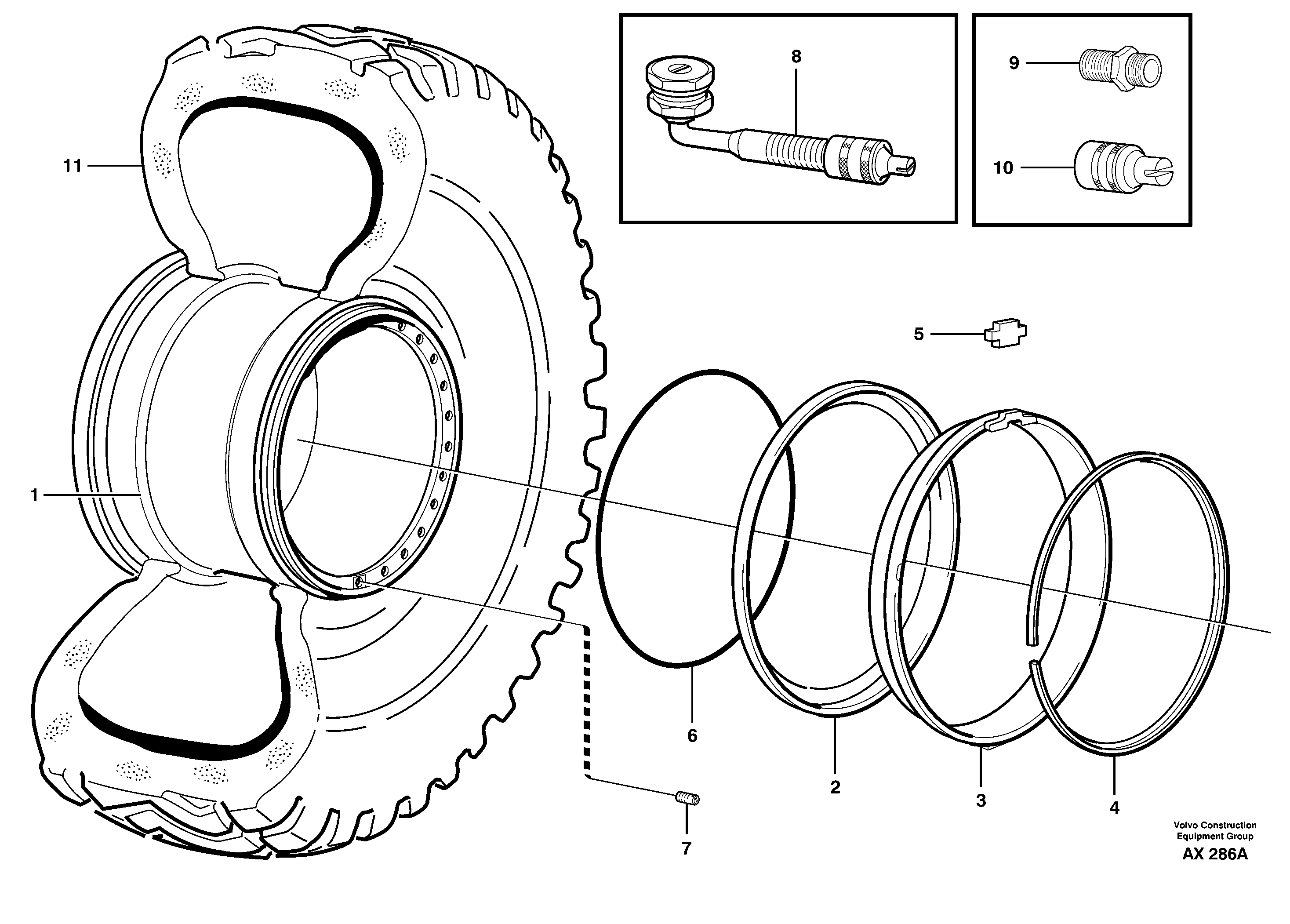 Wheel  35/65-33, 35/65 R33 — volvo parts diagram