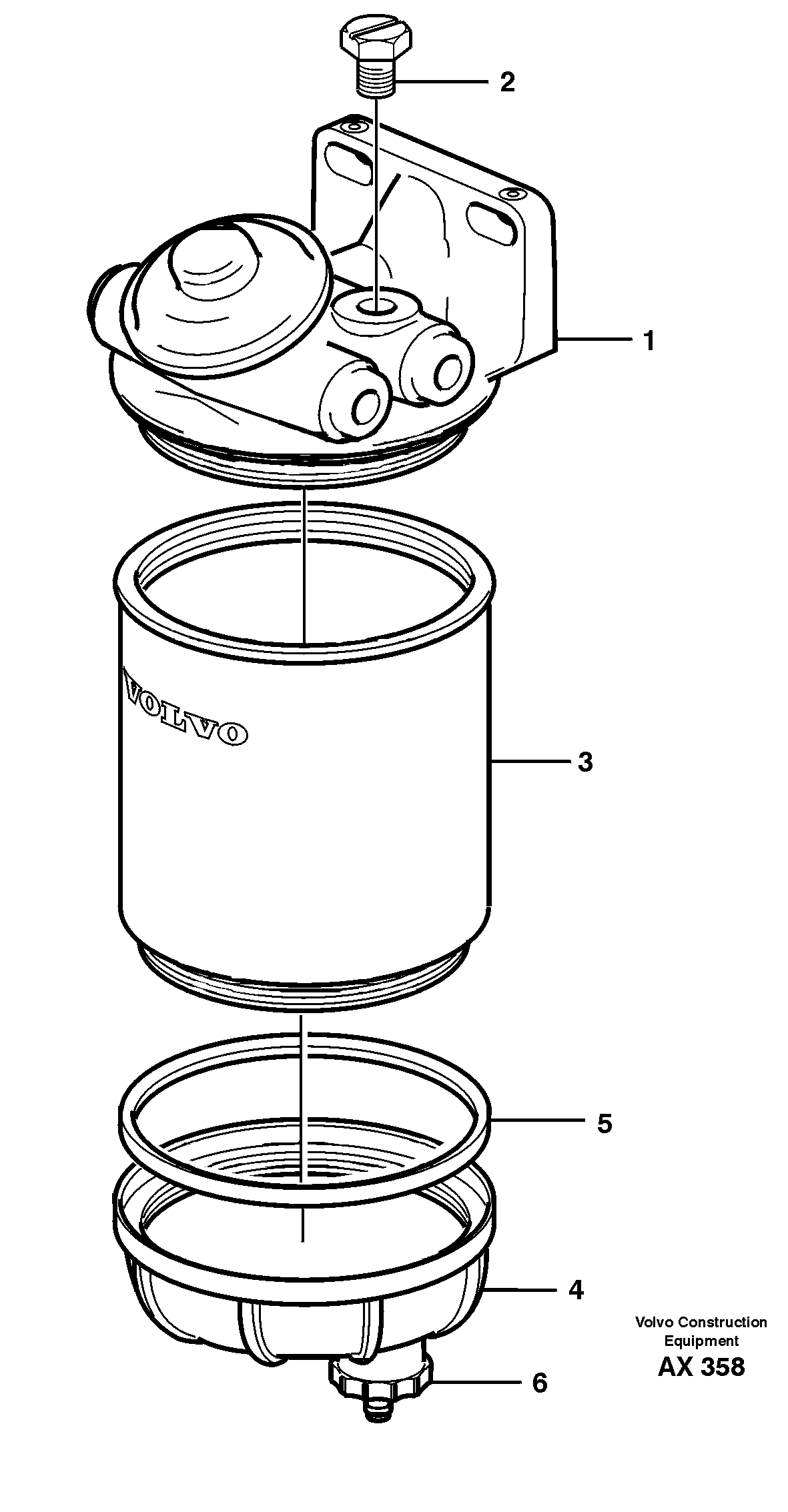 Water separator.  SER NO 60308 -, 31707 SER NO 68056 - — volvo parts diagram